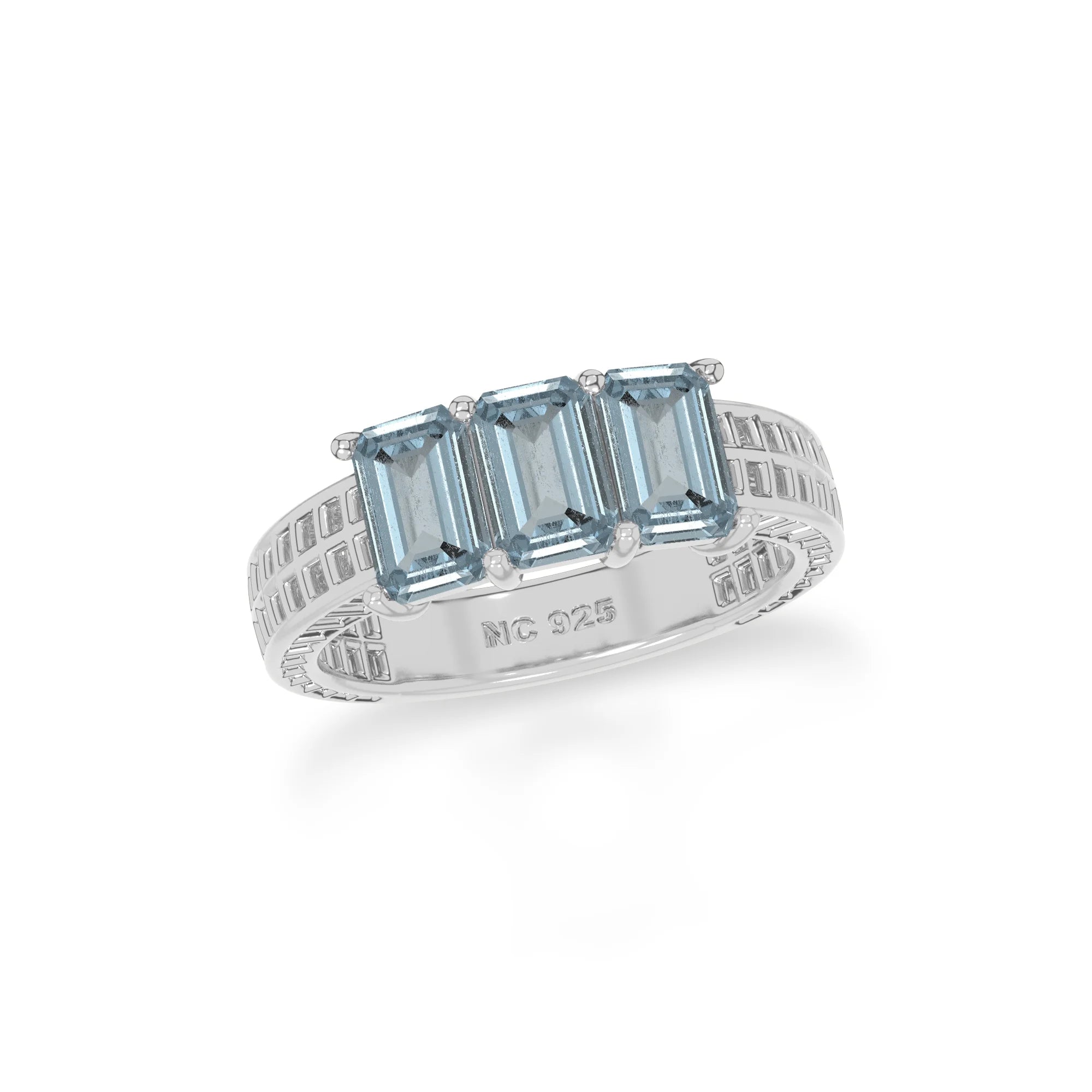 aquamarine stackable prong set ring