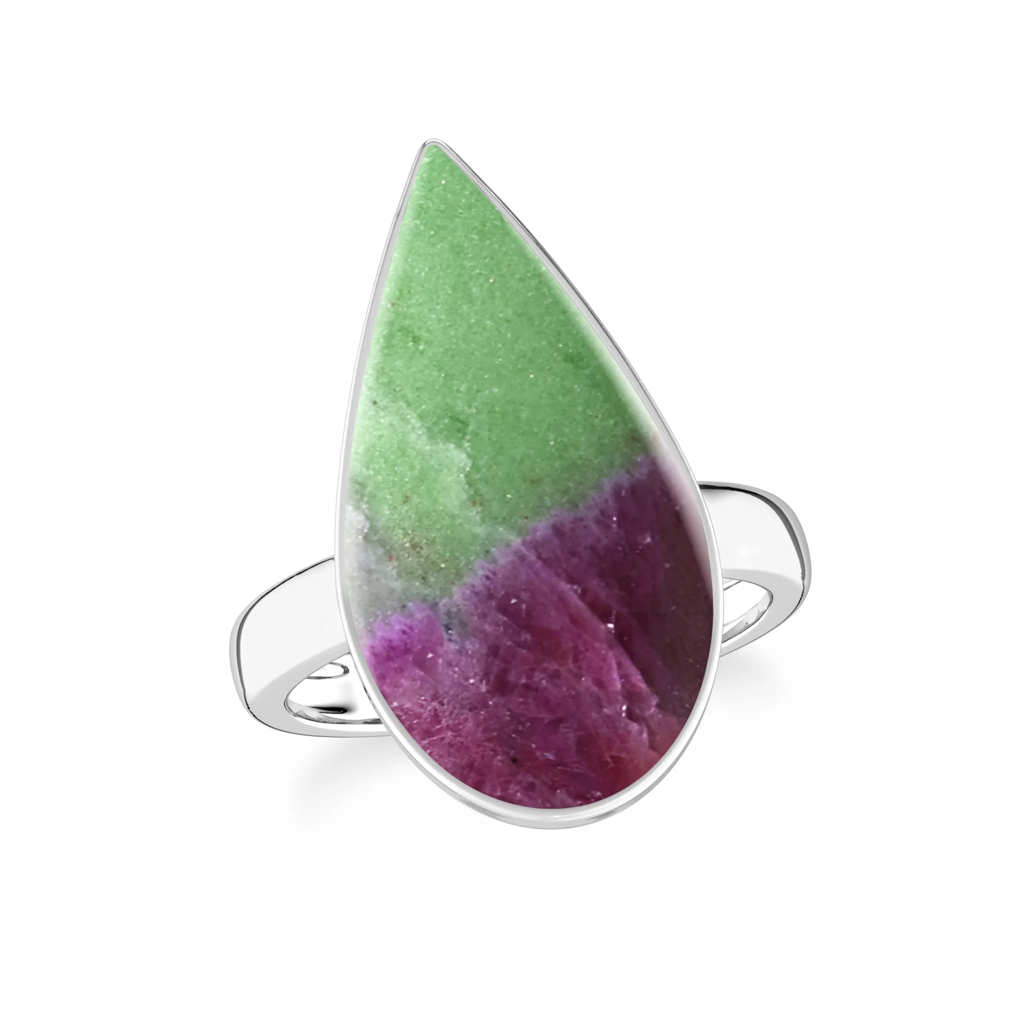 ruby-zoisite bezel-set ring