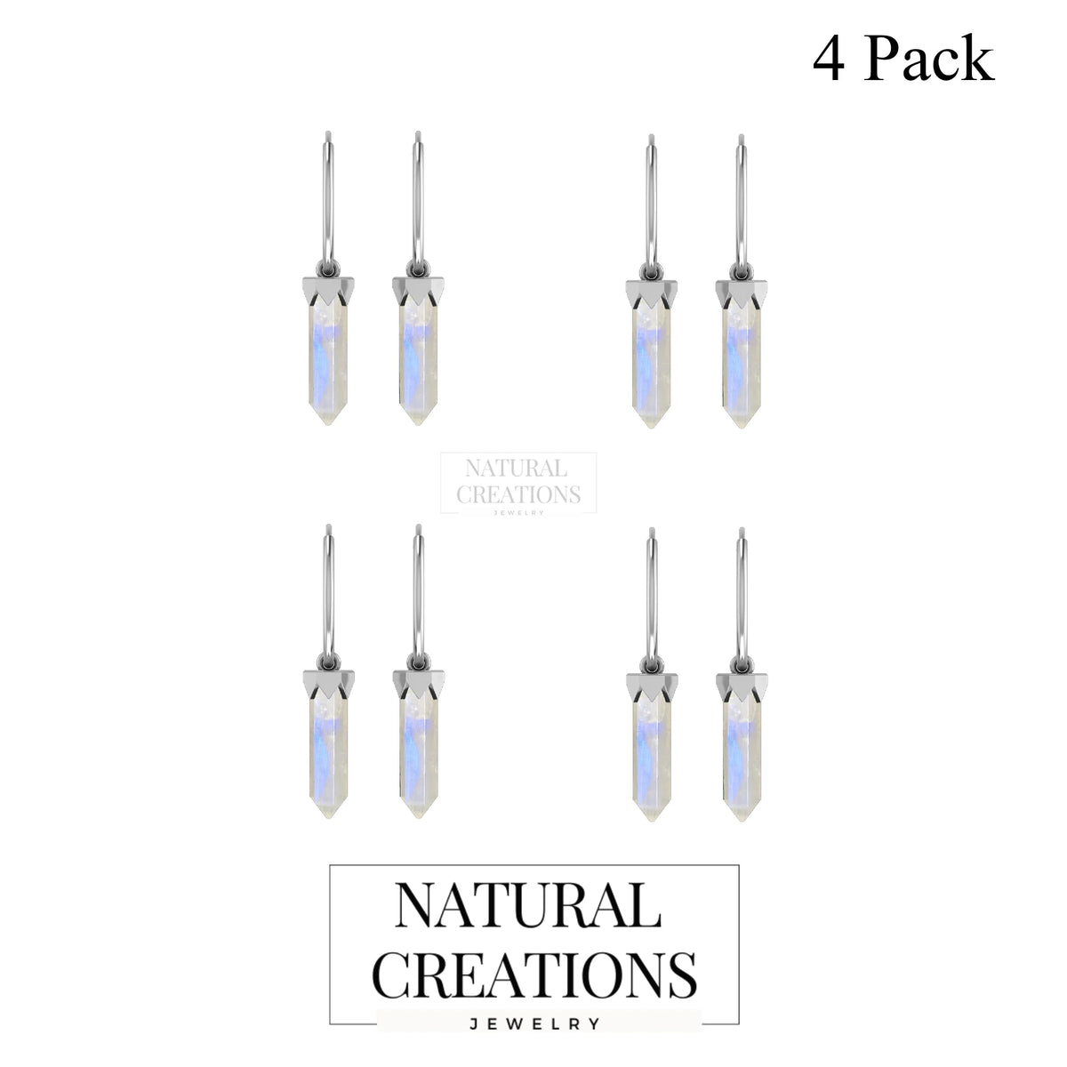 rainbow moonstone cut earrings