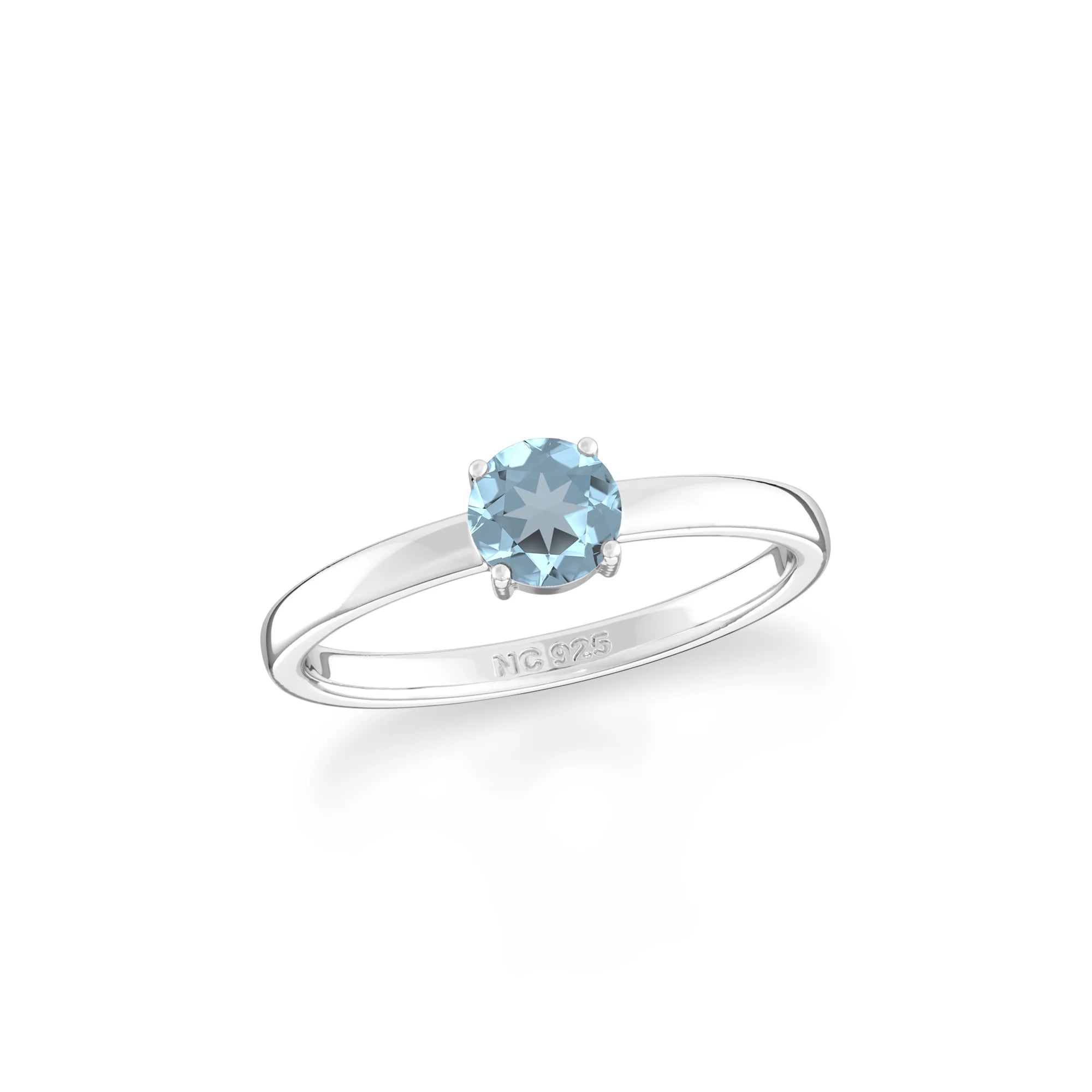 sky blue topaz stackable prong-set ring