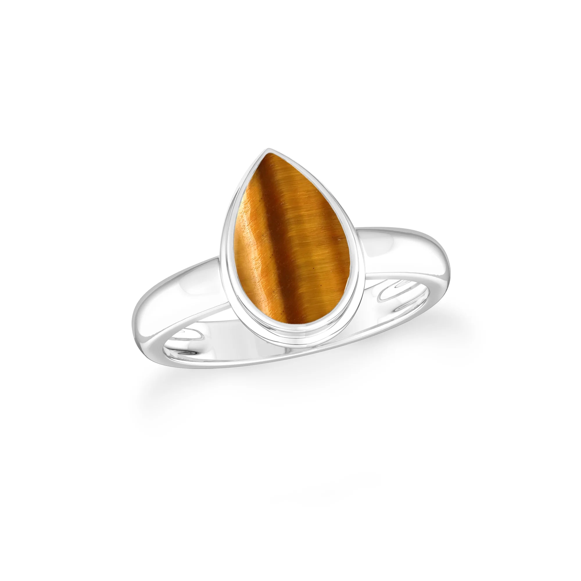 tiger-eye bezel-set ring