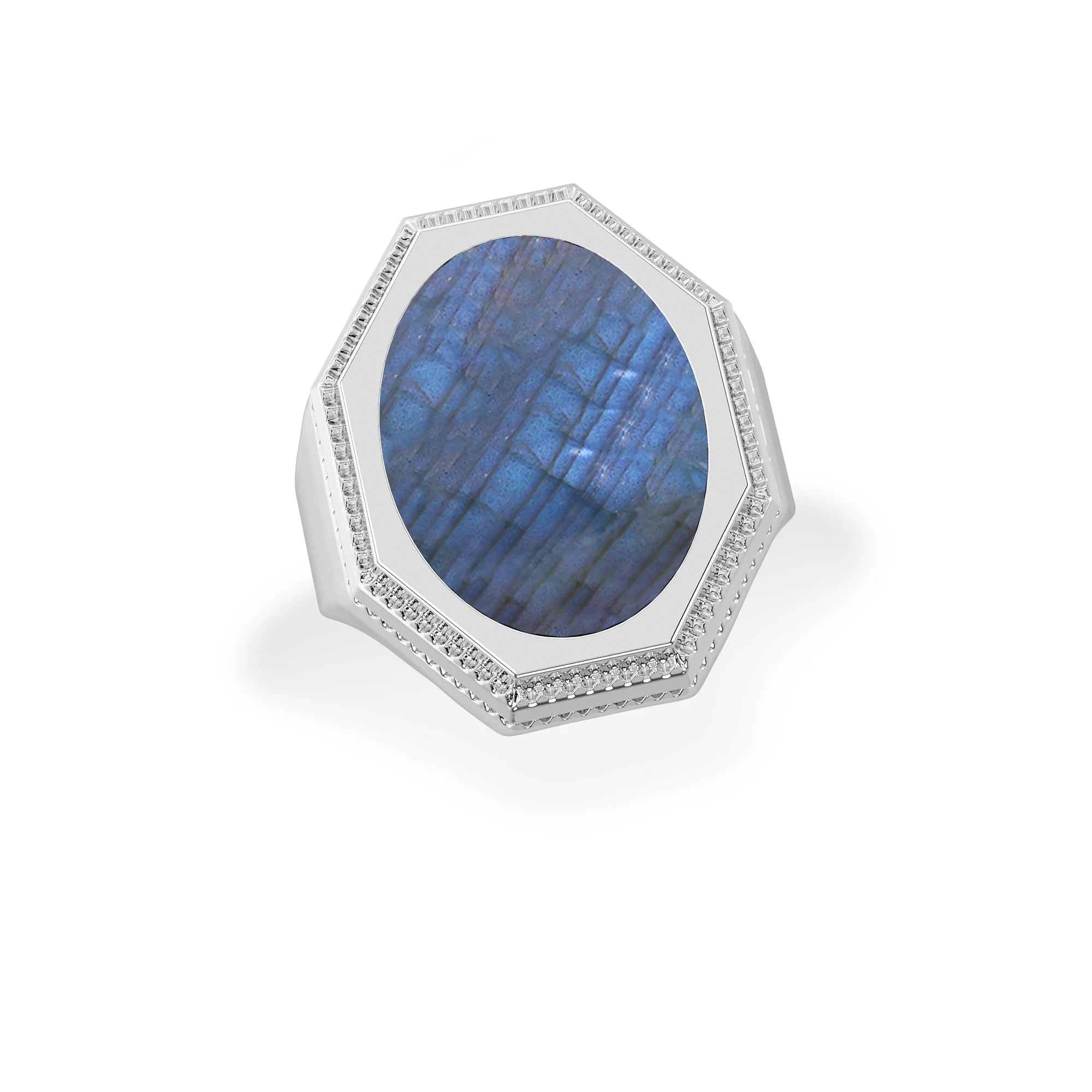 labradorite men bezel-set ring