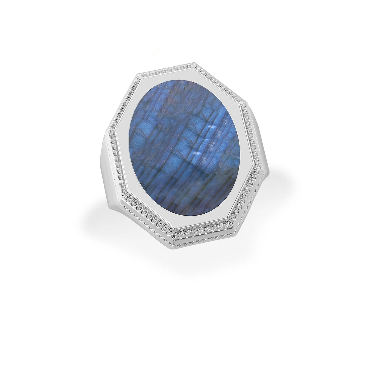 labradorite men bezel-set ring