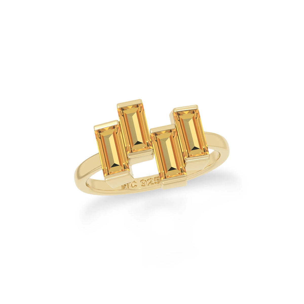natural citrine ring for women in 18k gold vermeil