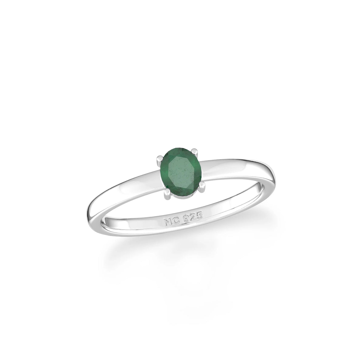emerald stackable prong-set ring
