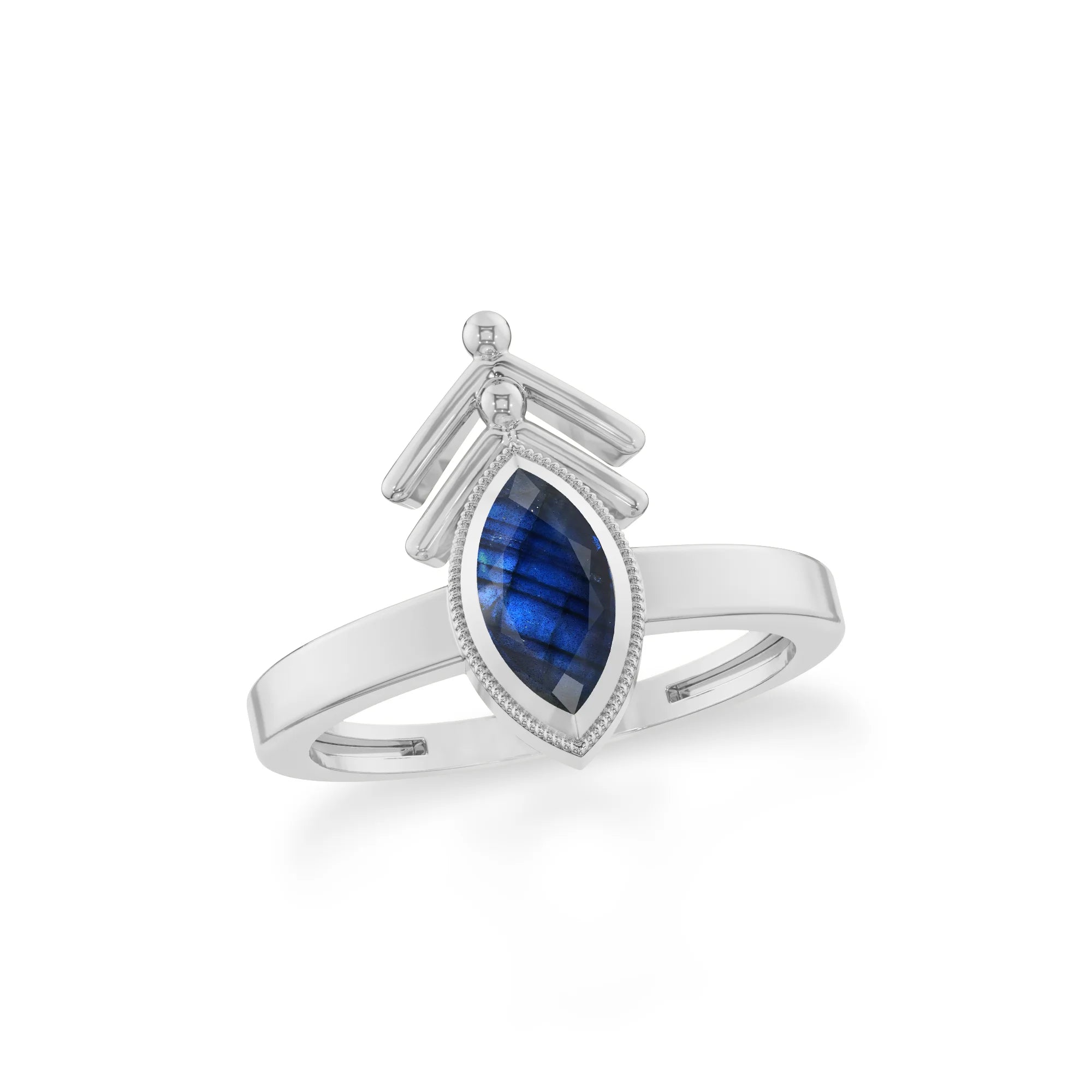 labradorite stackable bezel-set ring