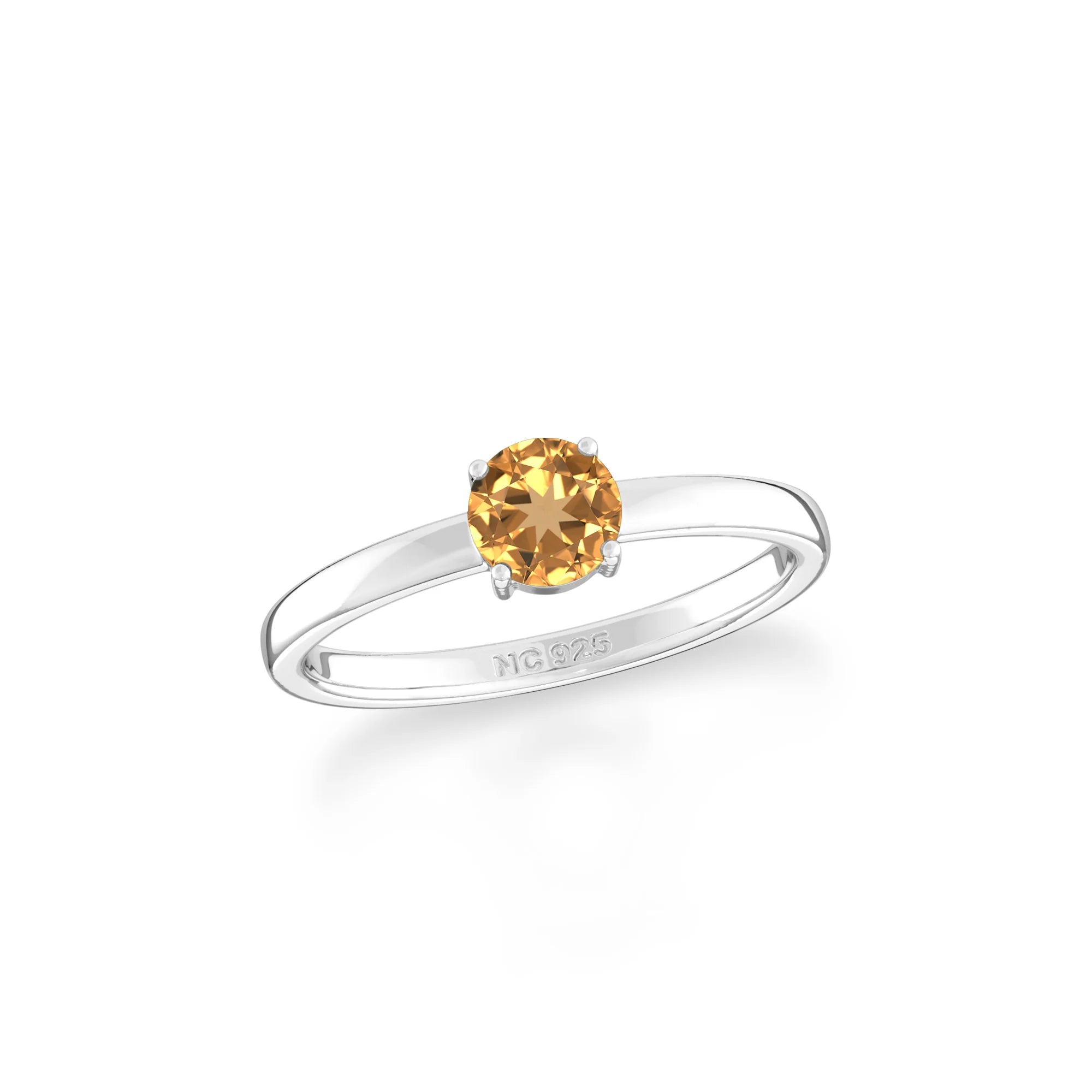 citrine stackable prong-set ring