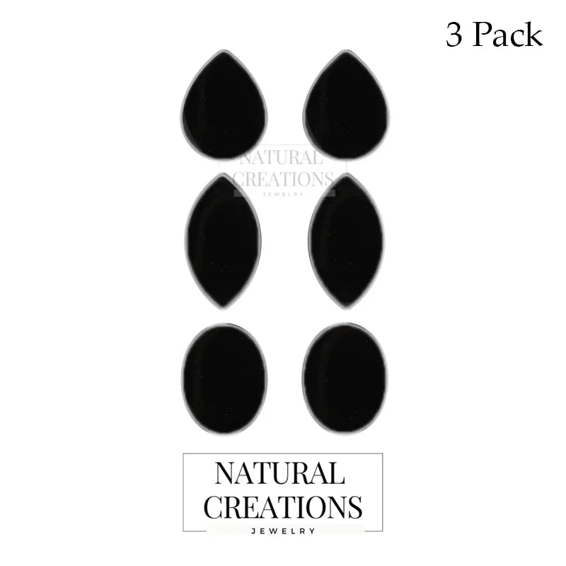 black onyx cab earrings