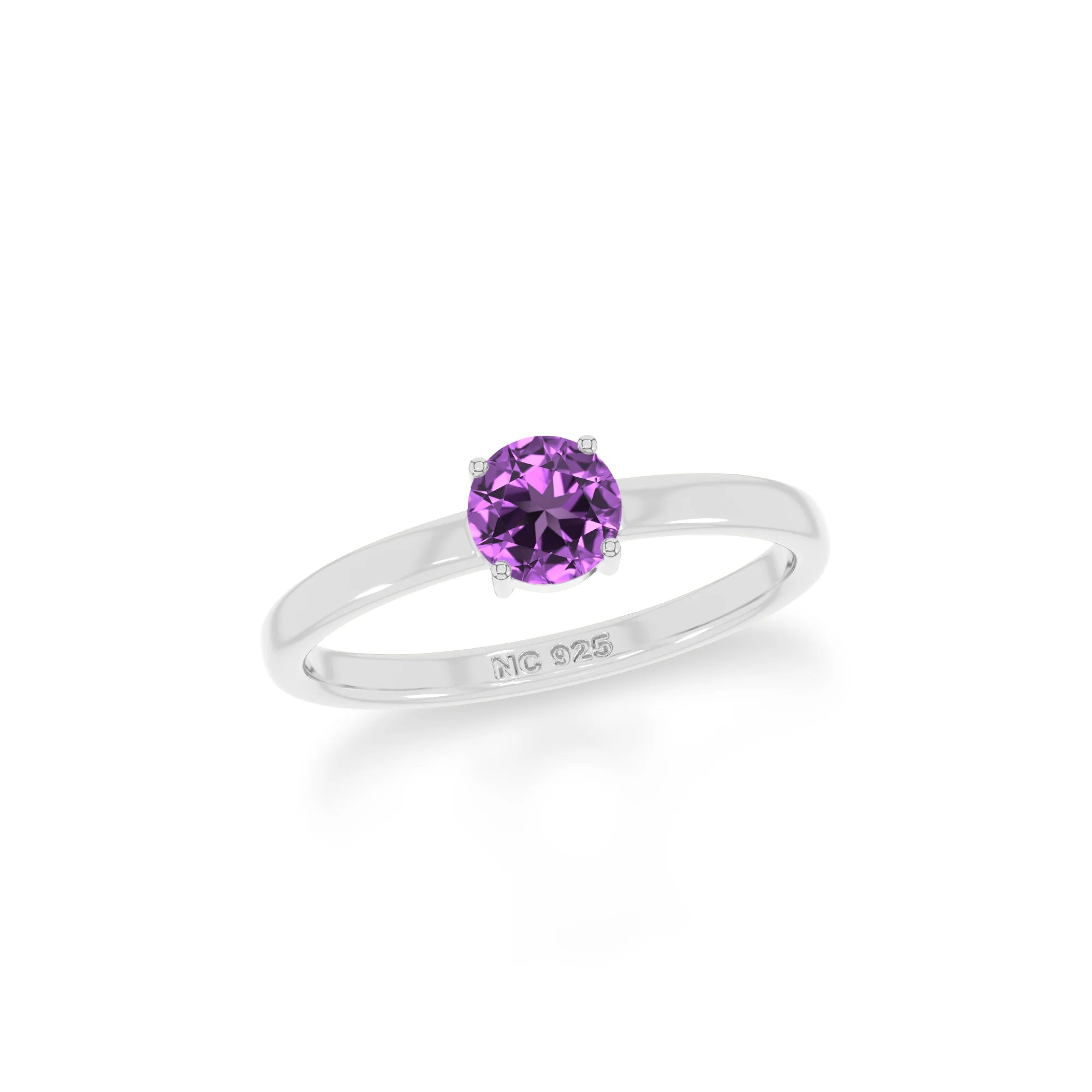 amethyst stackable prong-set ring