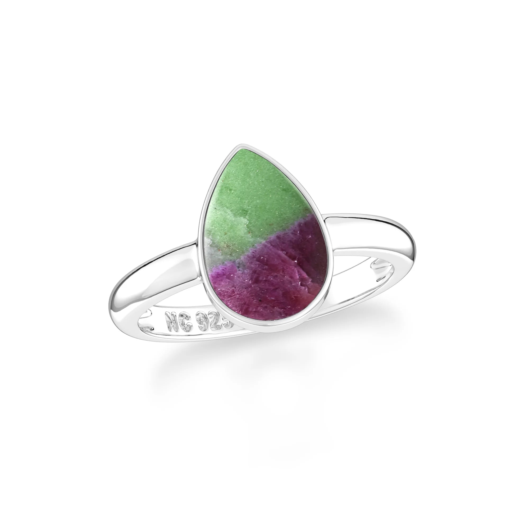 rose quartz bezel-set ring
