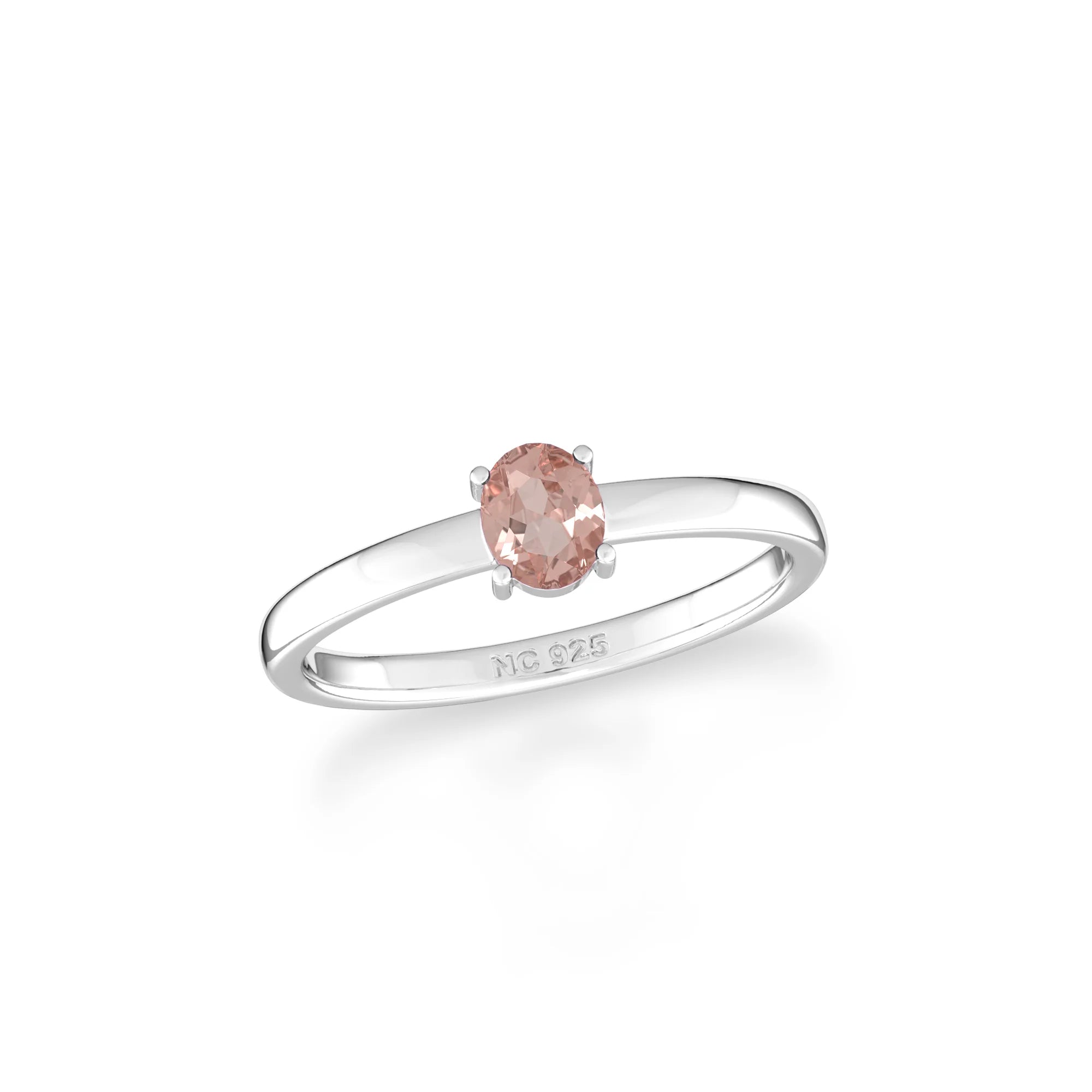 morganite stackable prong-set ring