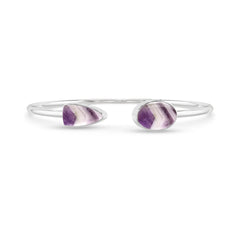 chevron amethyst cab bracelet