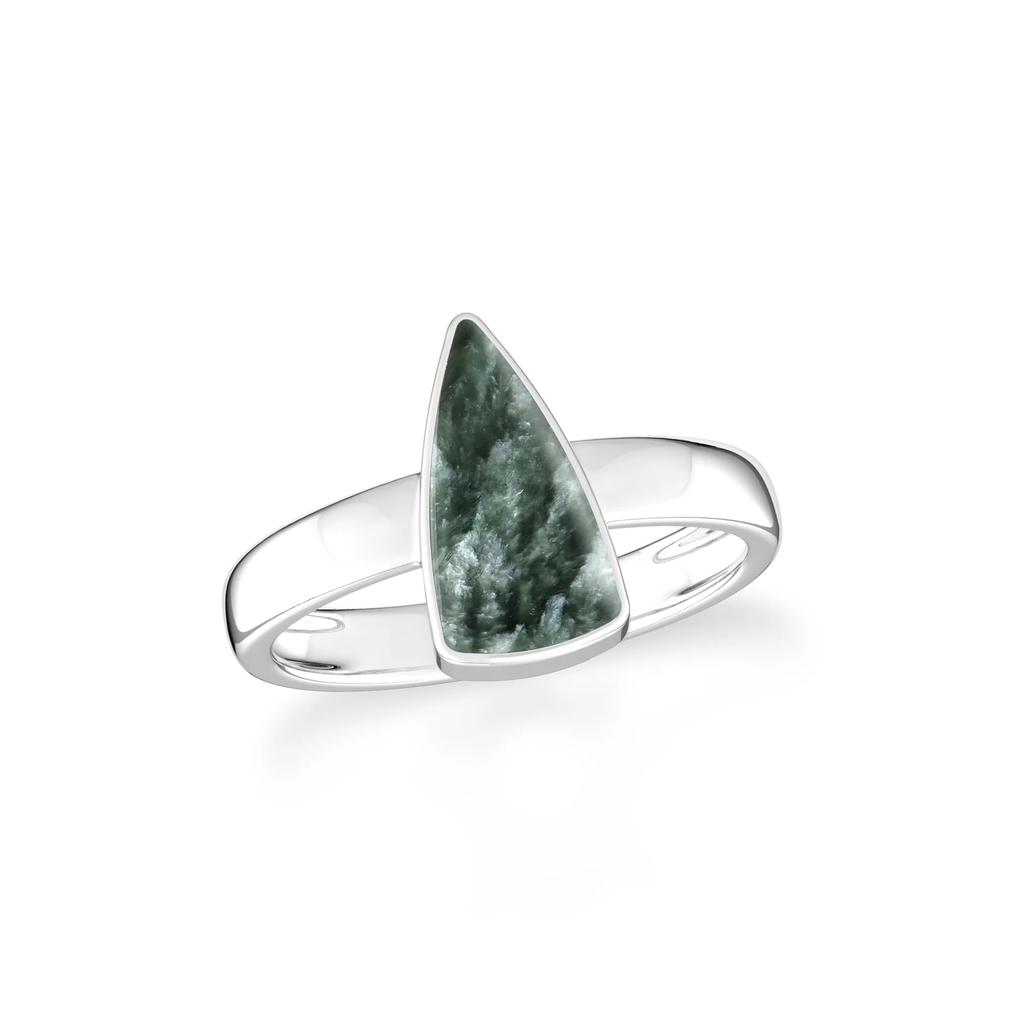 seraphinite bezel-set ring