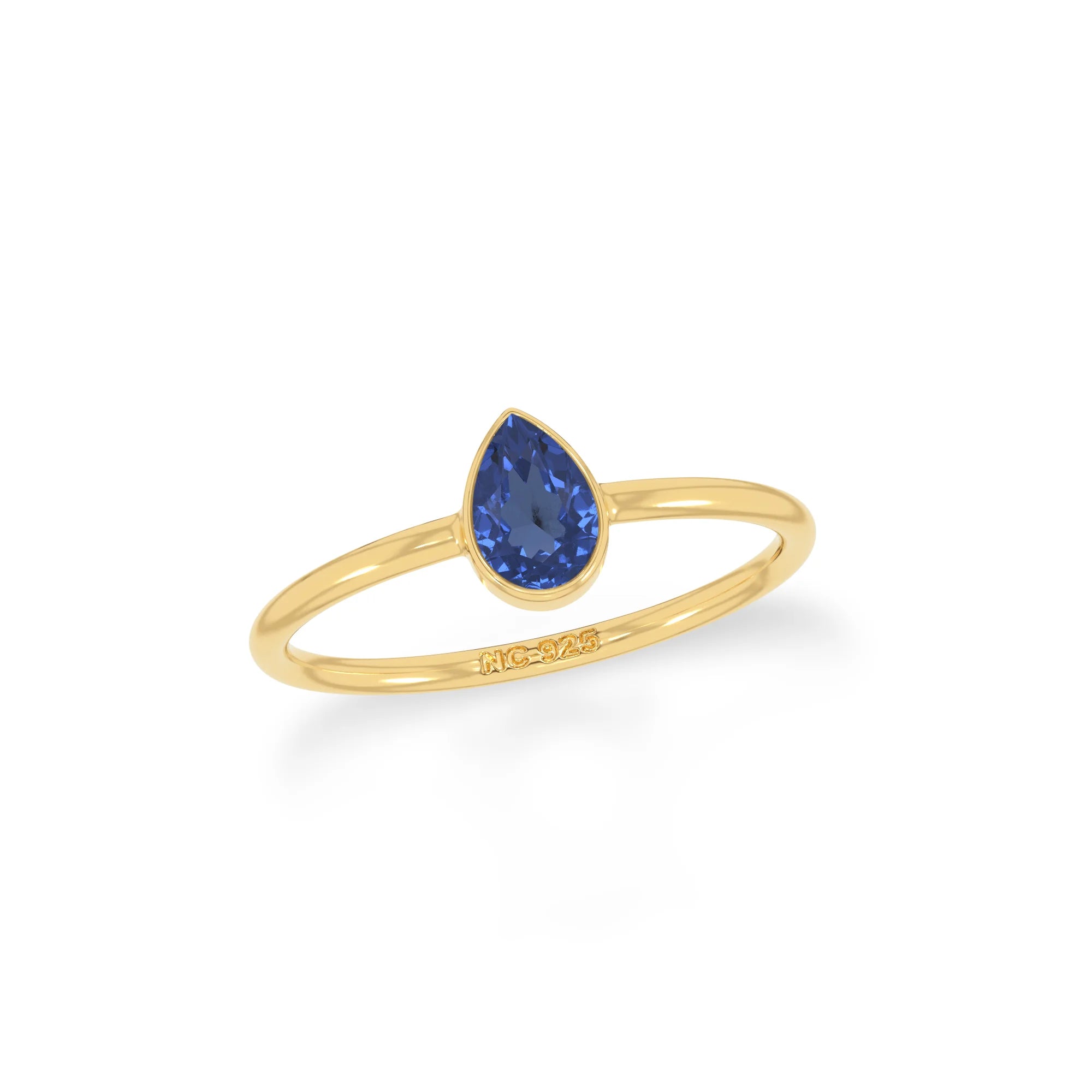kyanite stackable bezel-set ring