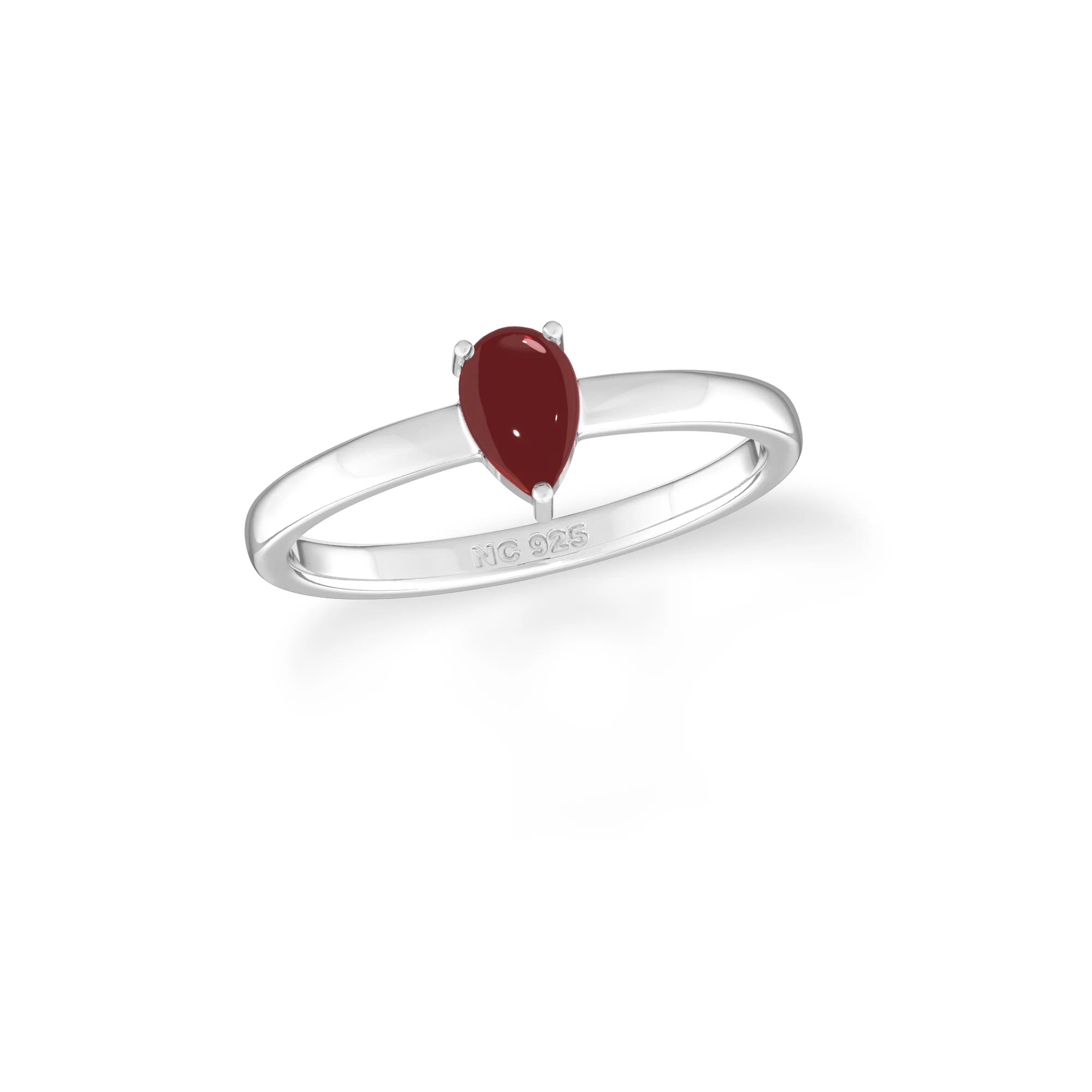 garnet stackable prong-set ring