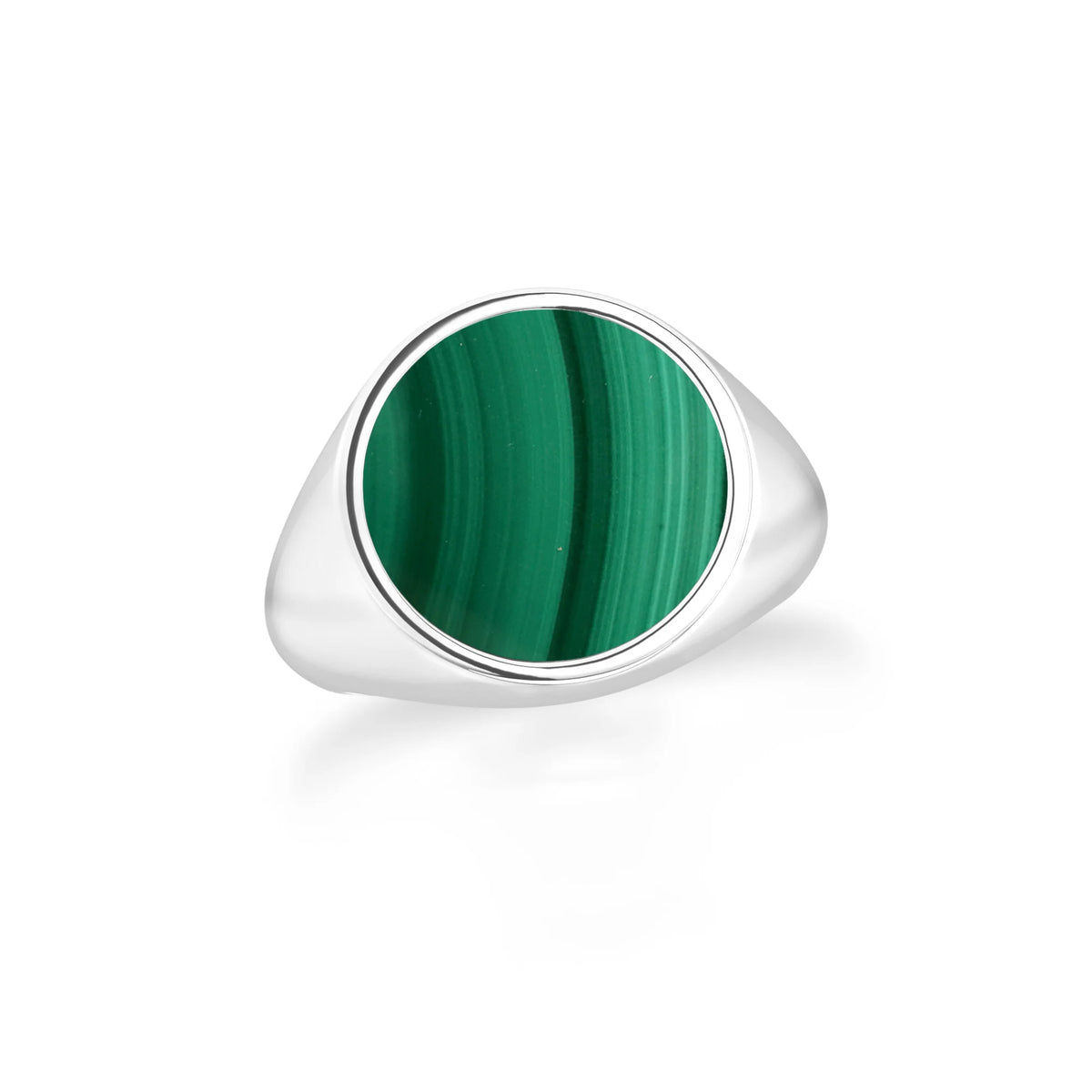 malachite mens bezel-set ring
