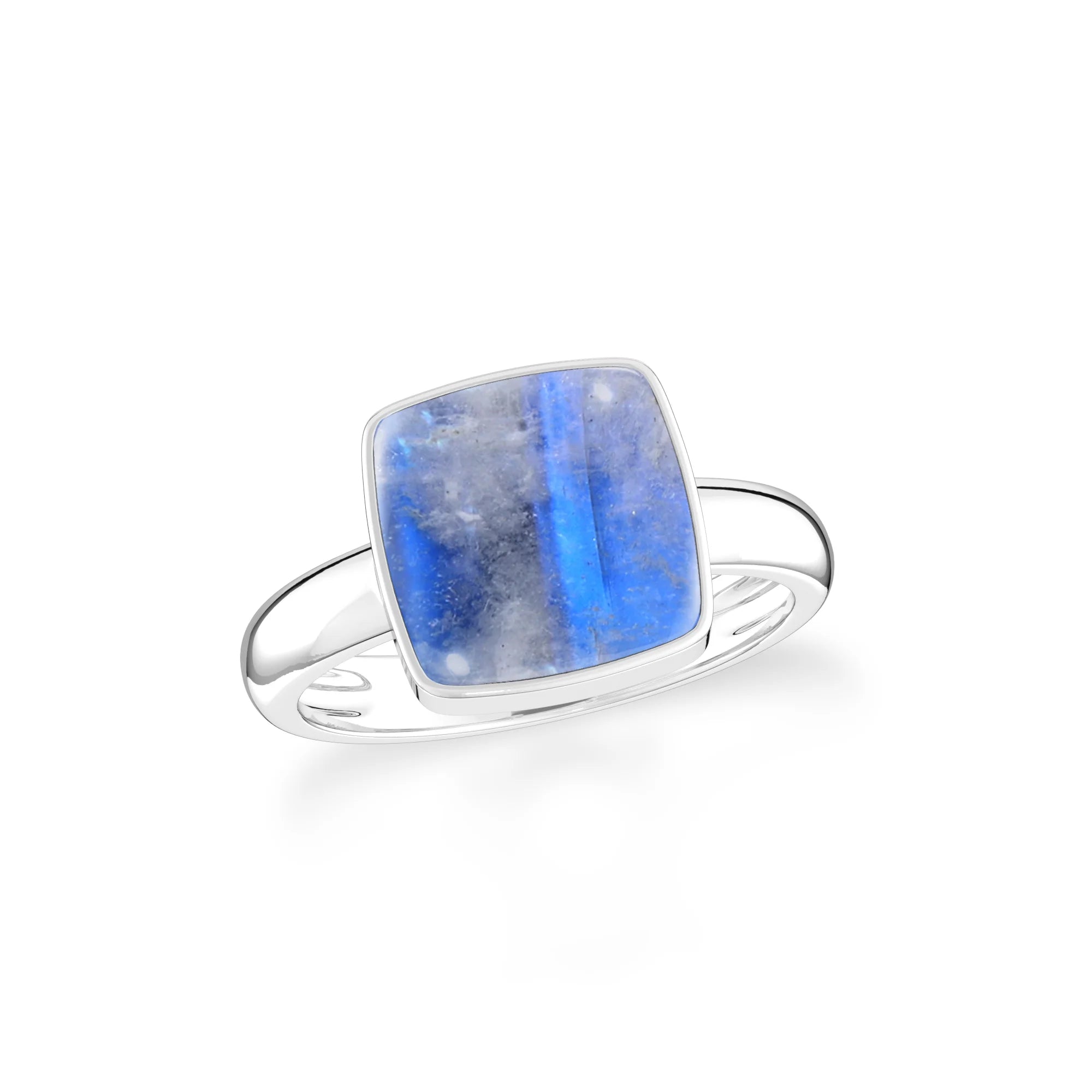 blue-moonstone bezel-set ring