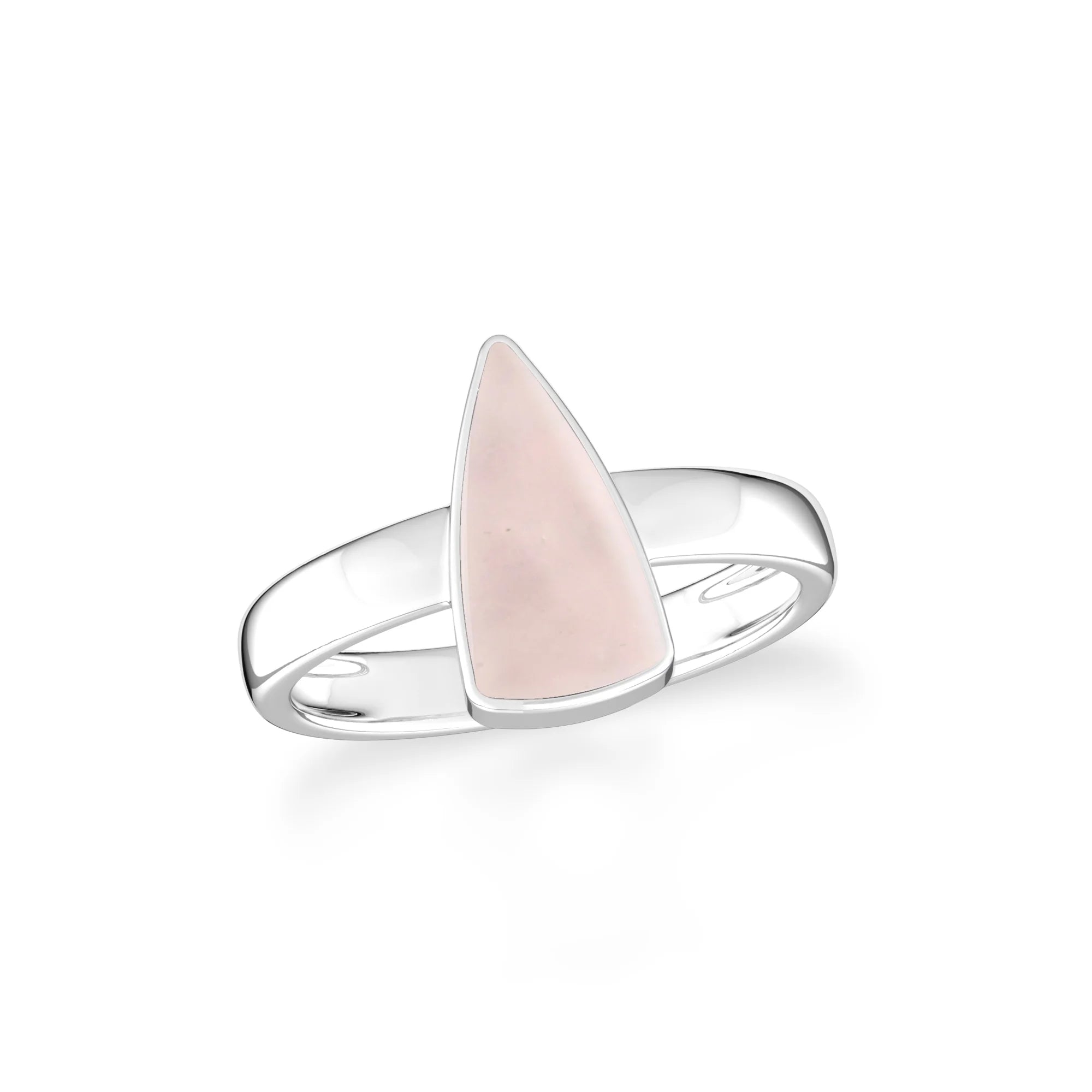 rose-quartz bezel-set ring