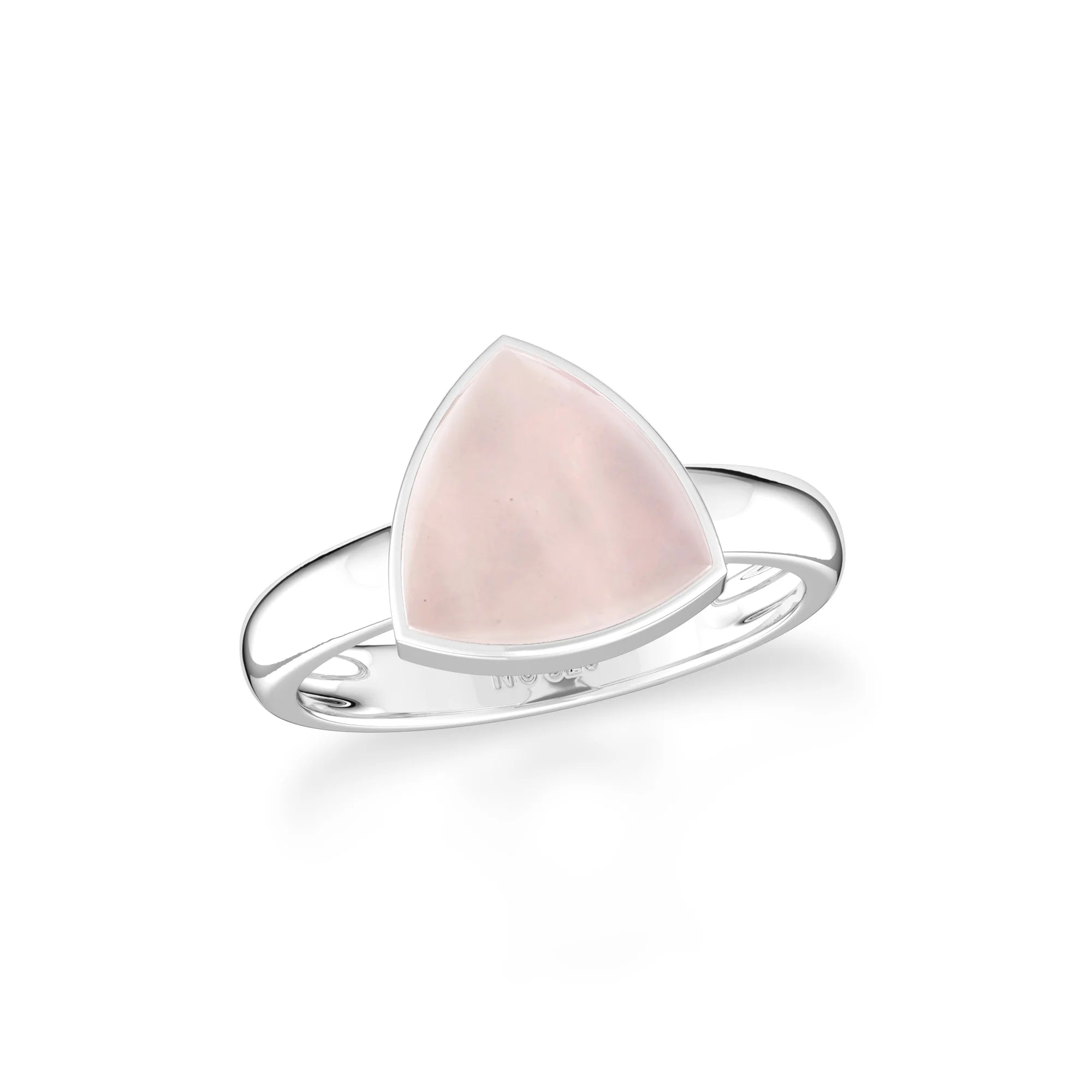 rose-quartz bezel-set ring