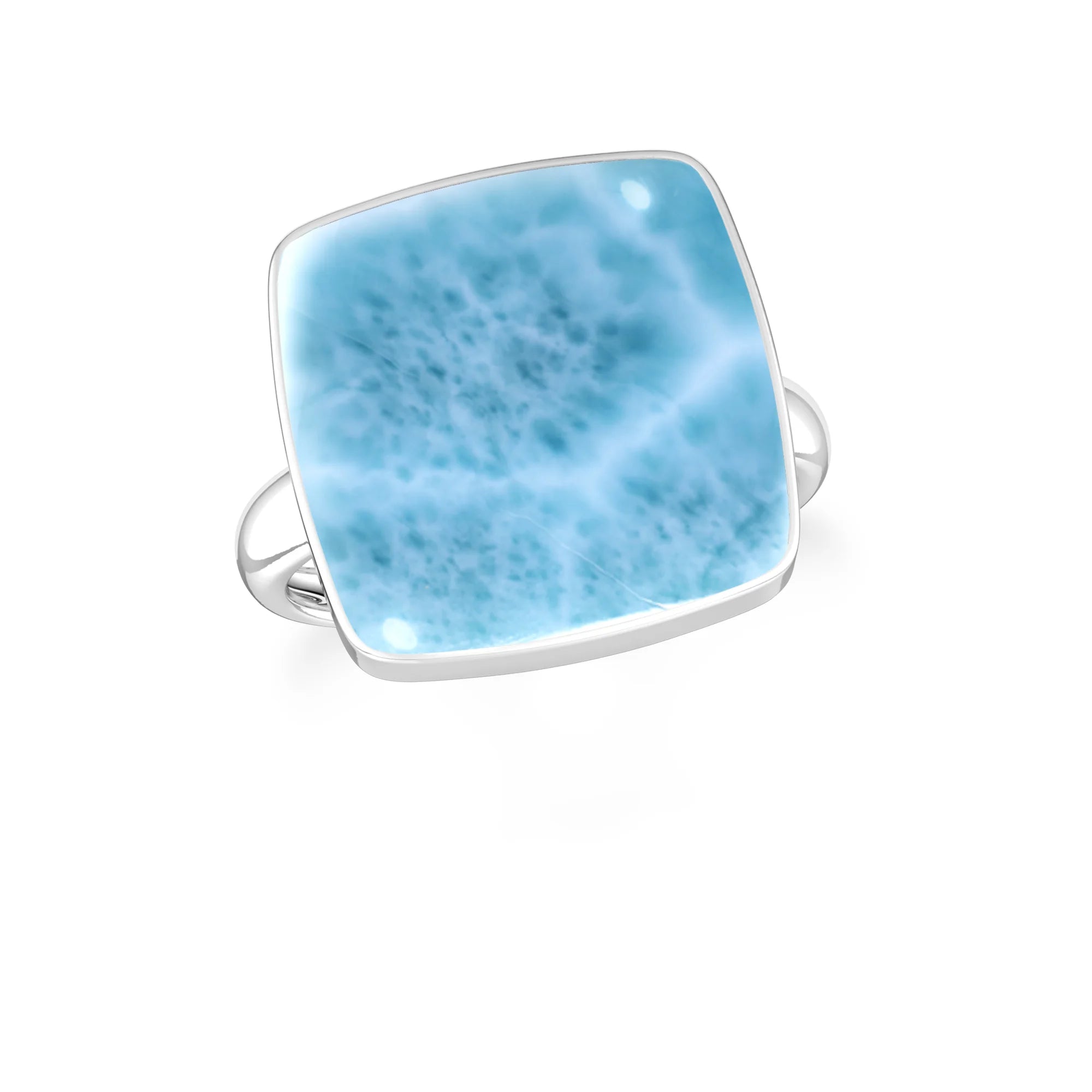 larimar bezel-set ring