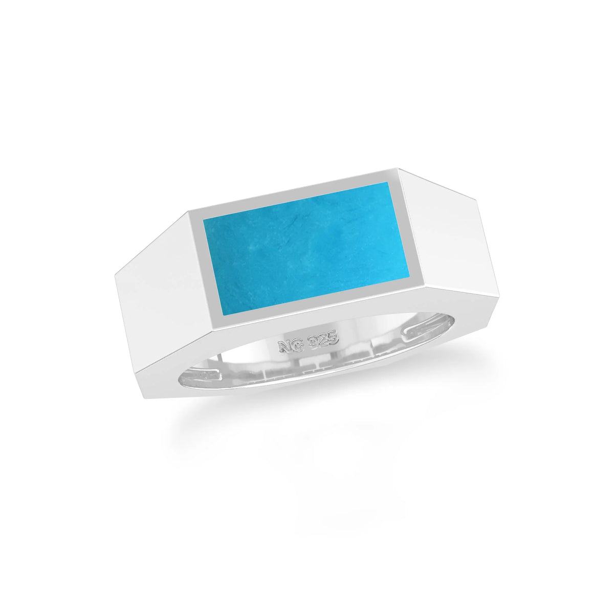 turquoise mens bezel-set ring