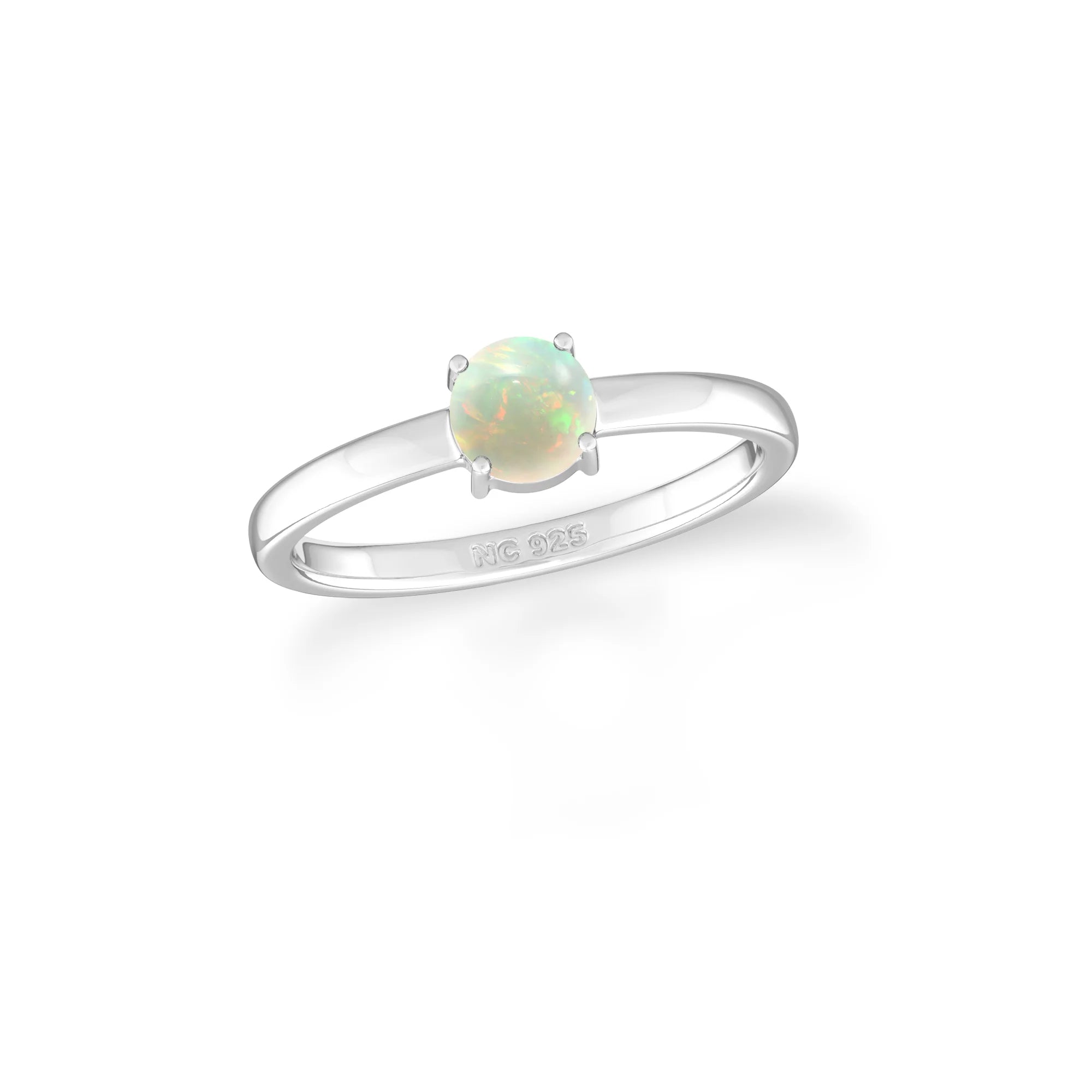 ethiopian-opal stackable prong-set ring