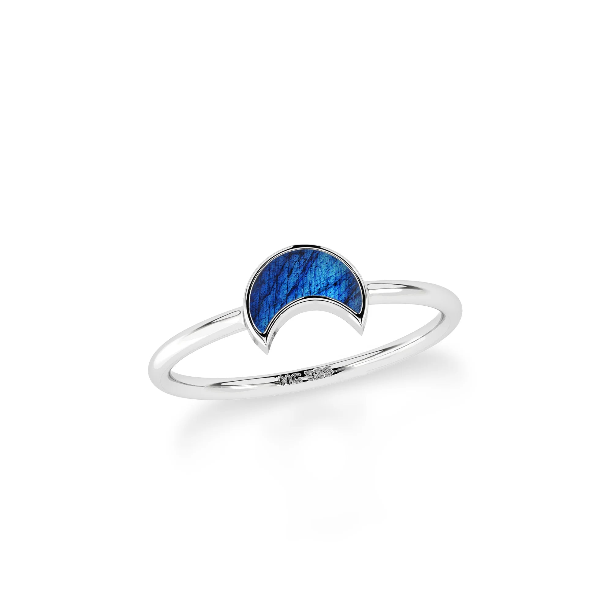 labradorite stackable bezel-set ring