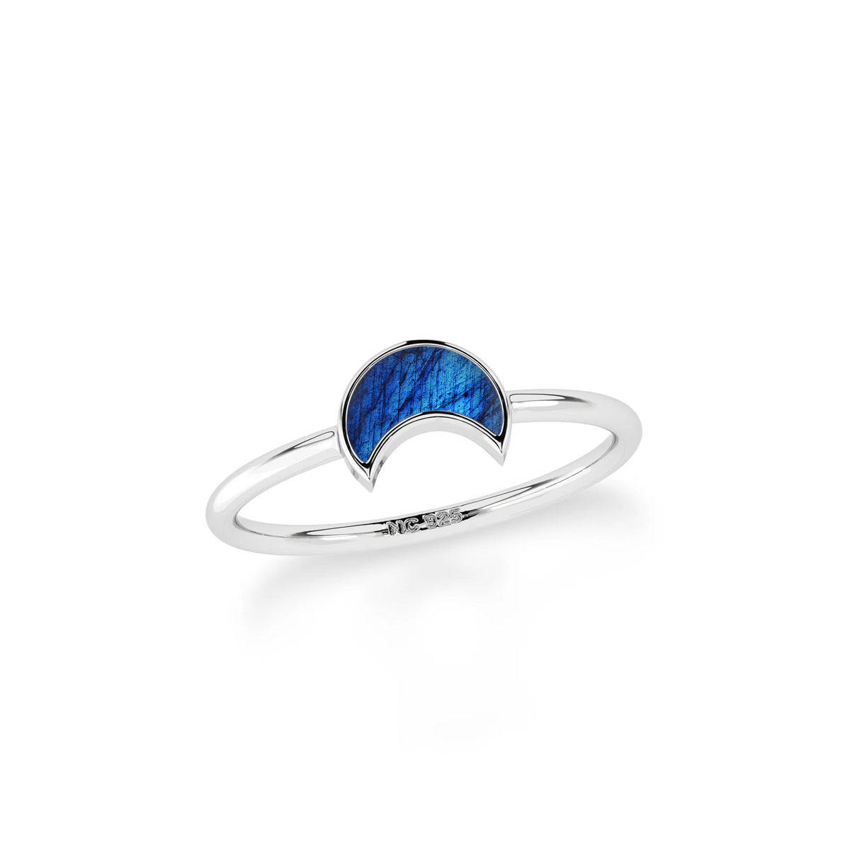 labradorite stackable bezel-set ring