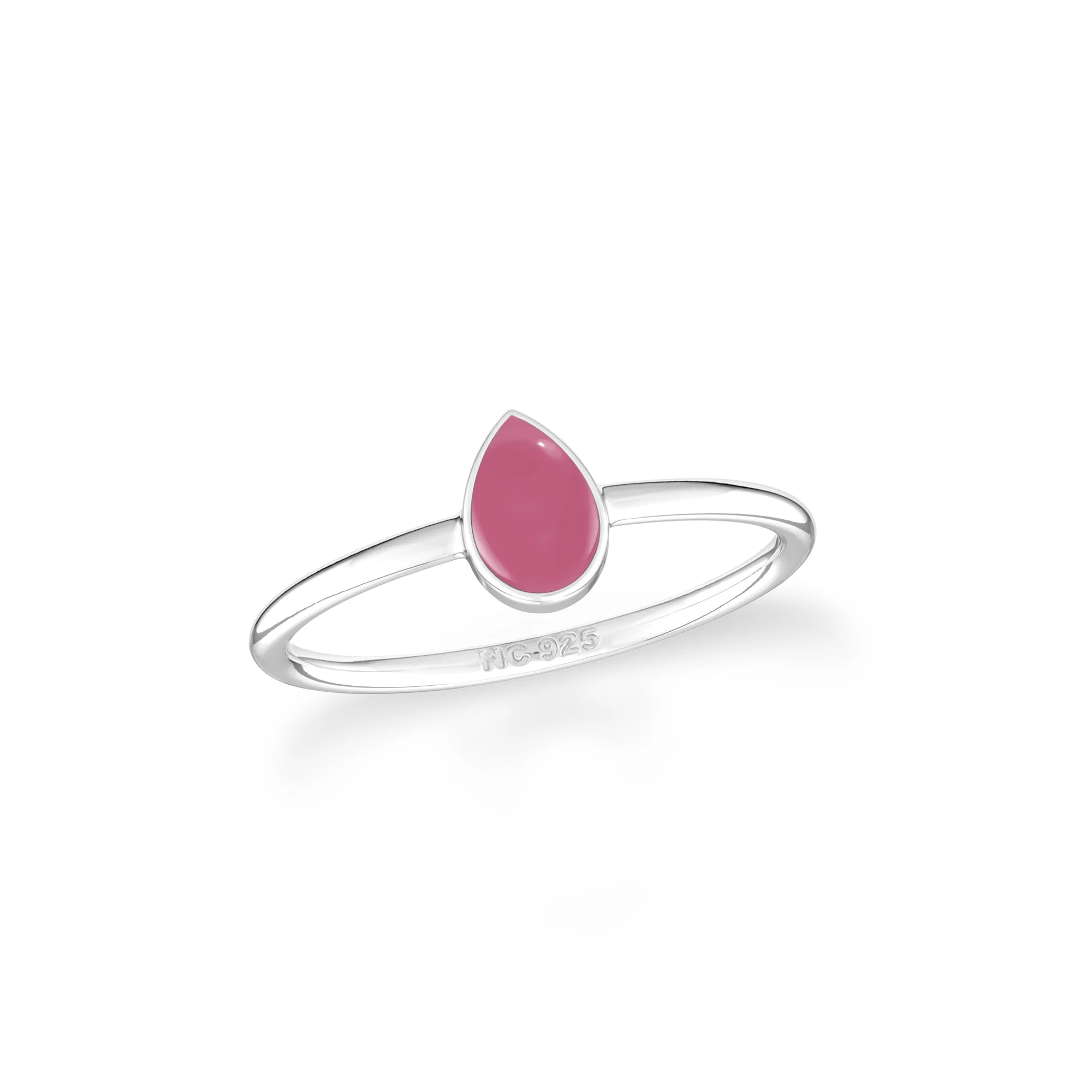 pink tourmaline stackable bezel-set ring