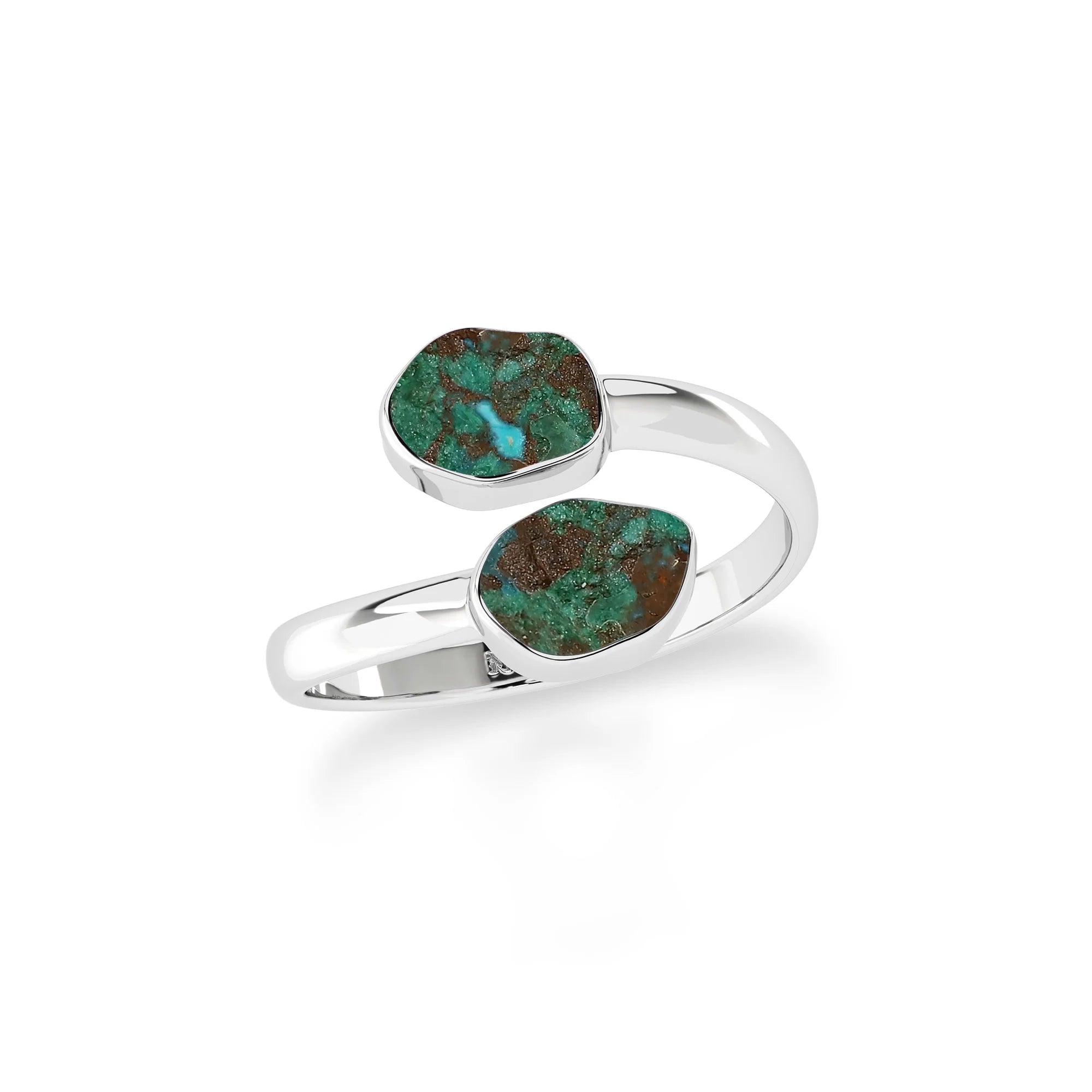 chrysocolla stackable bezel-set ring