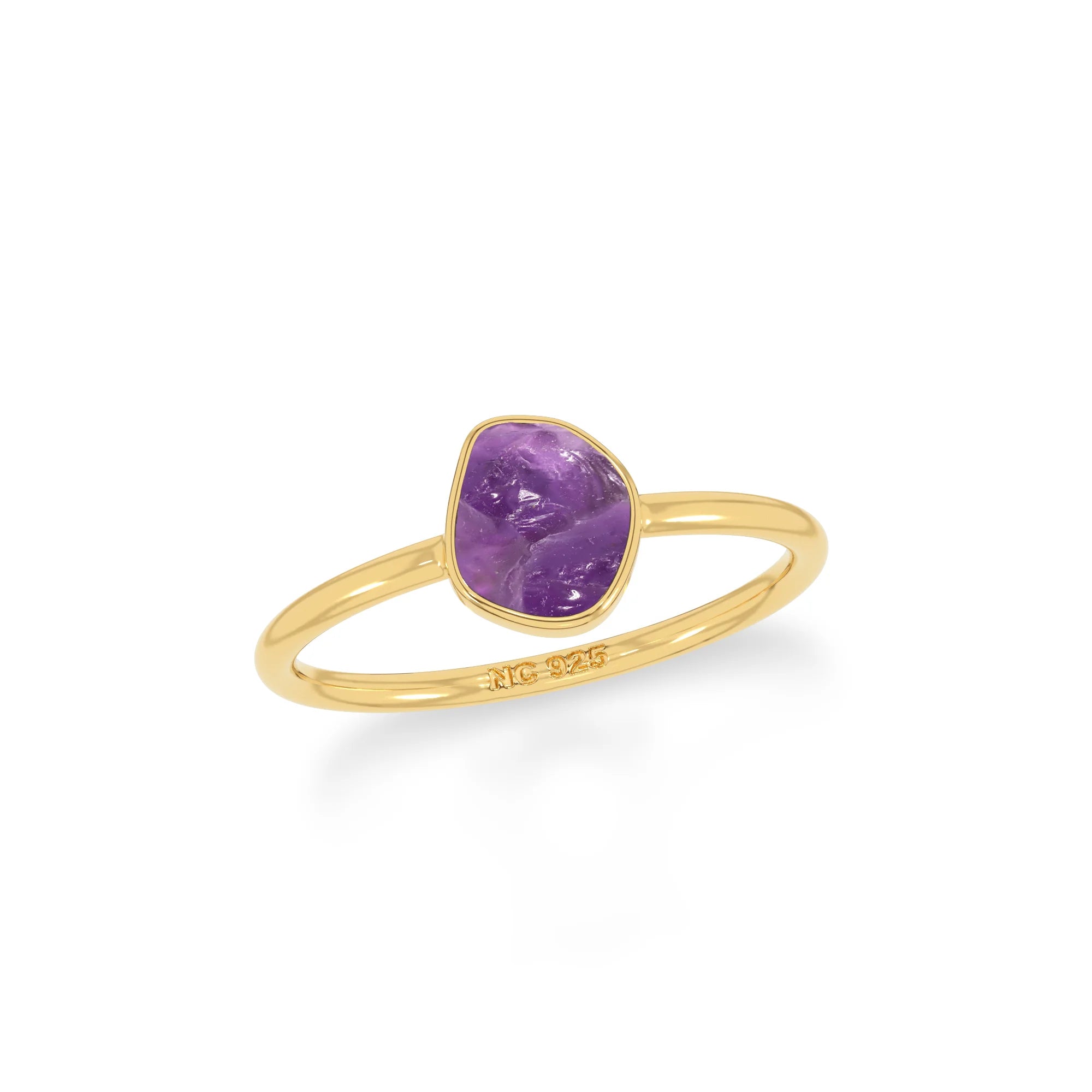 amethyst stackable bezel-set ring