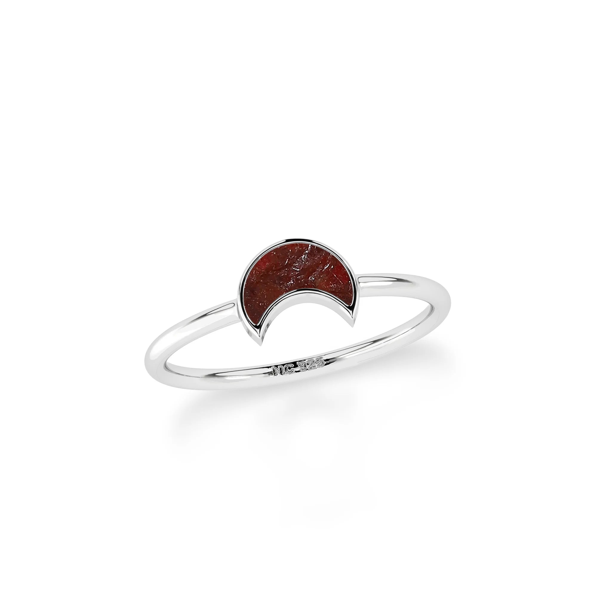 garnet stackable bezel-set ring