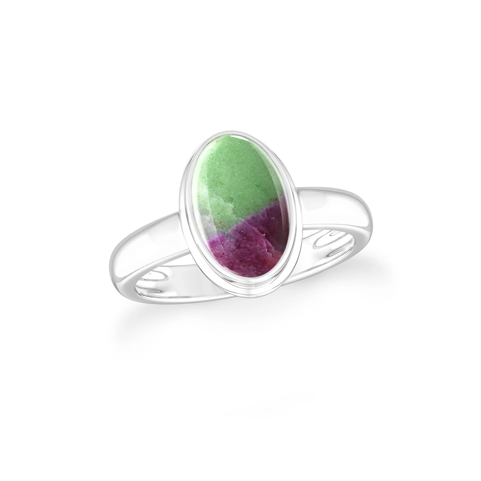 ruby-zoisite bezel-set ring