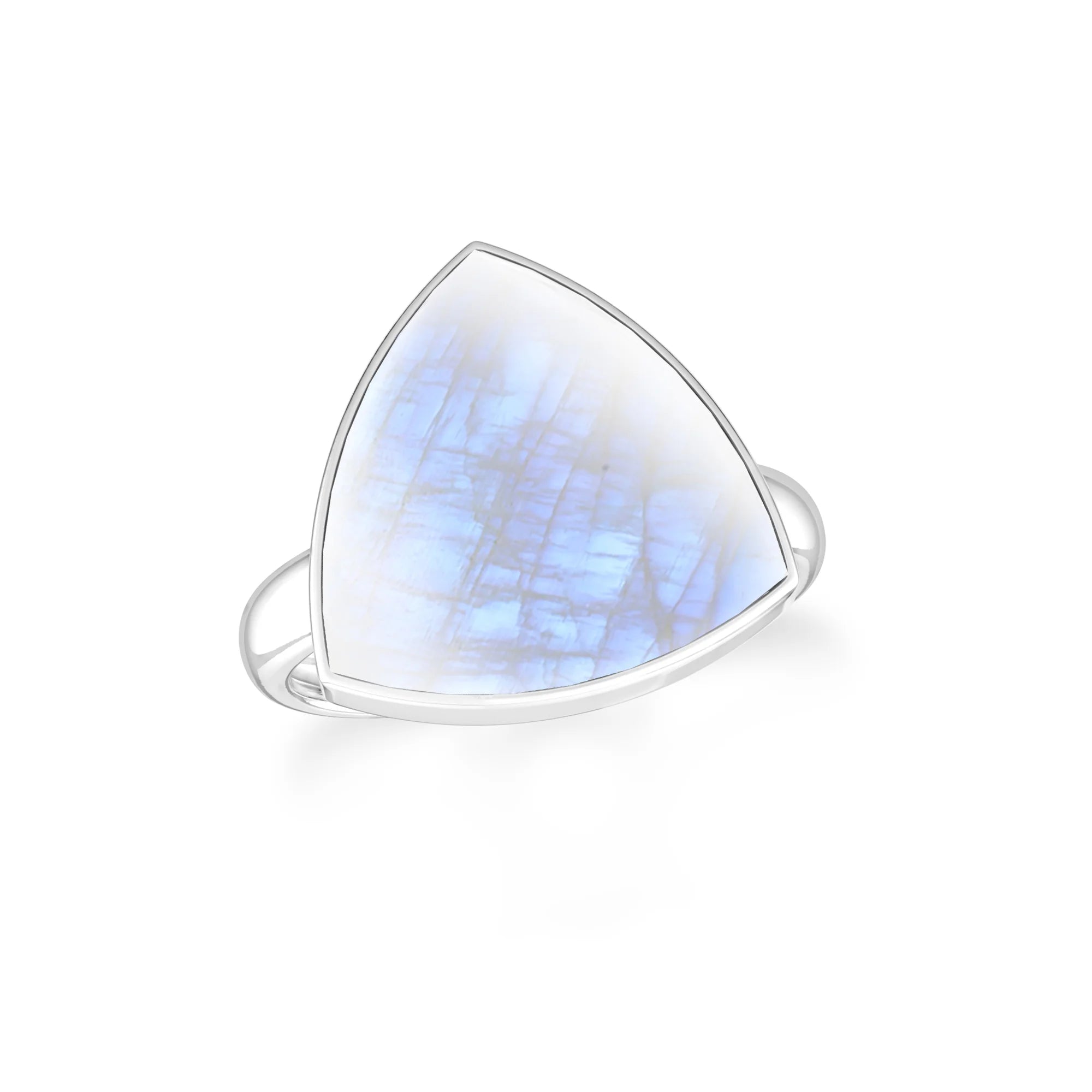 rainbow-moonstone bezel-set ring