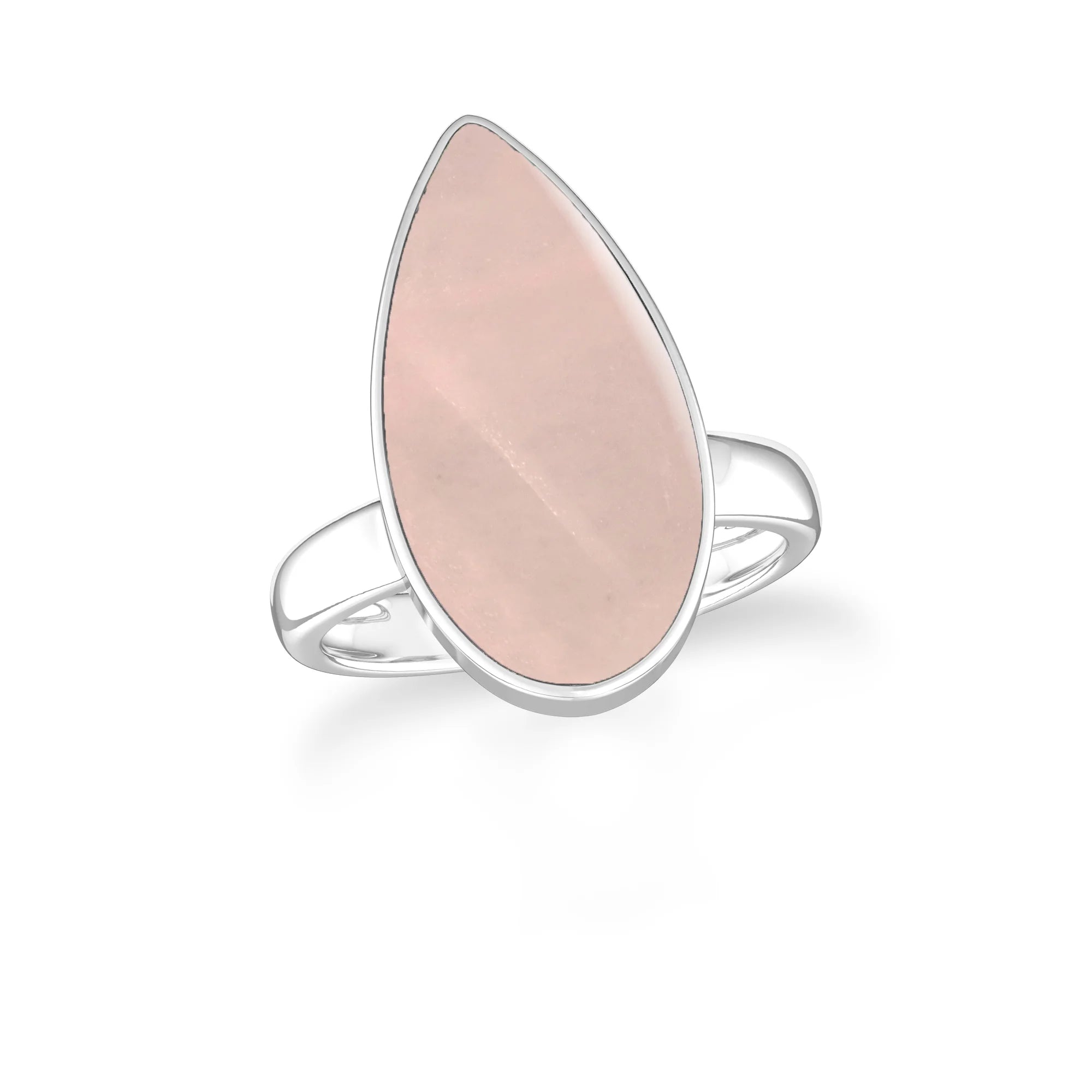 rose-quartz bezel-set ring