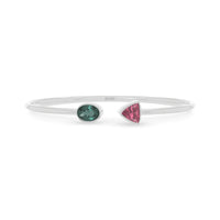 green tourmaline with pink tourmaline cut bracelet