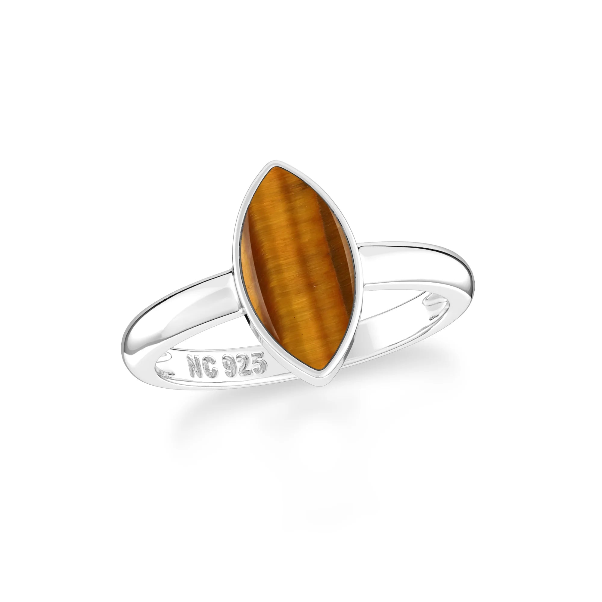 tiger eye bezel-set ring