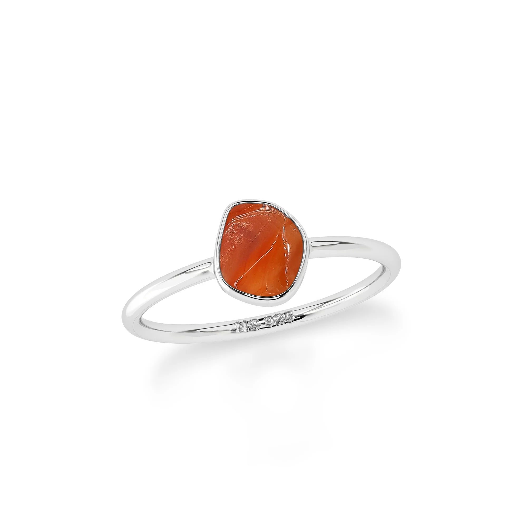 carnelian stackable bezel-set ring