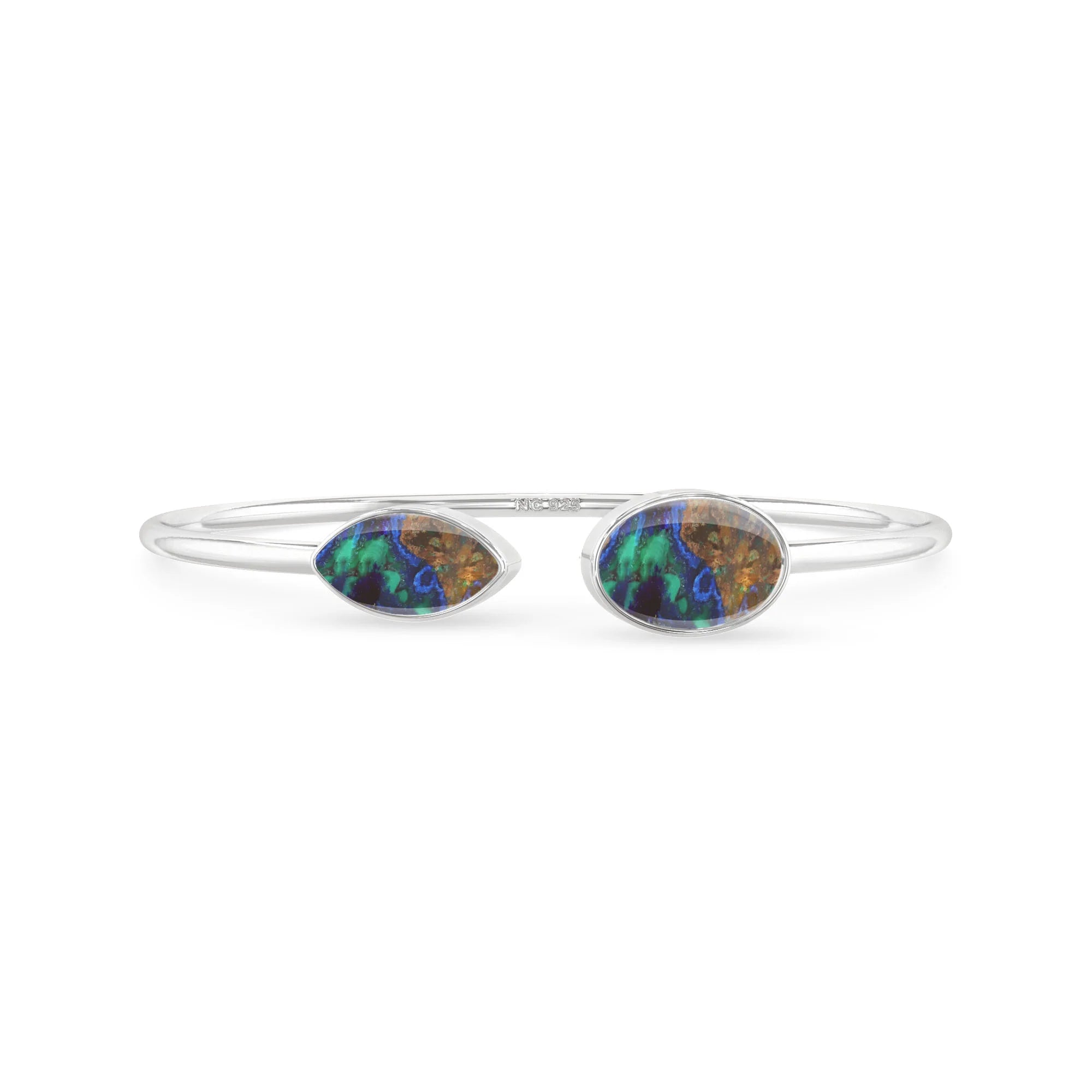 azurite malachite cab bracelet