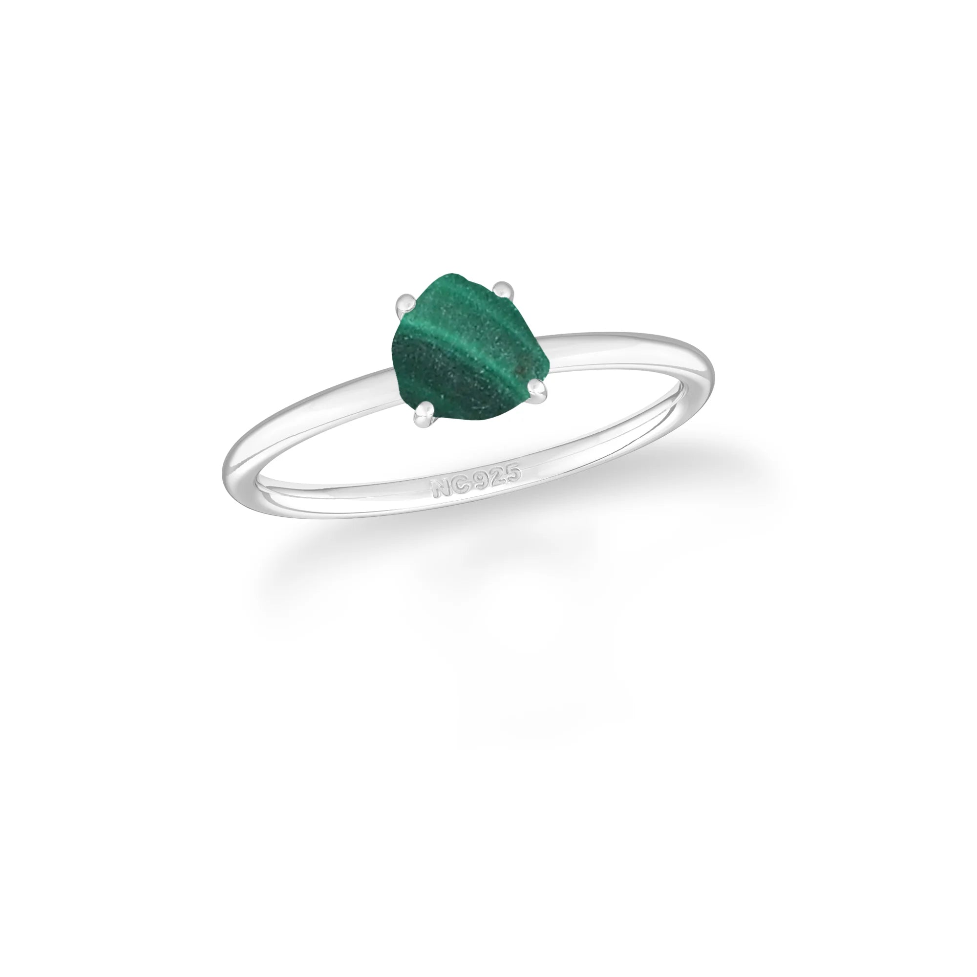 malachite stackable prong-set ring