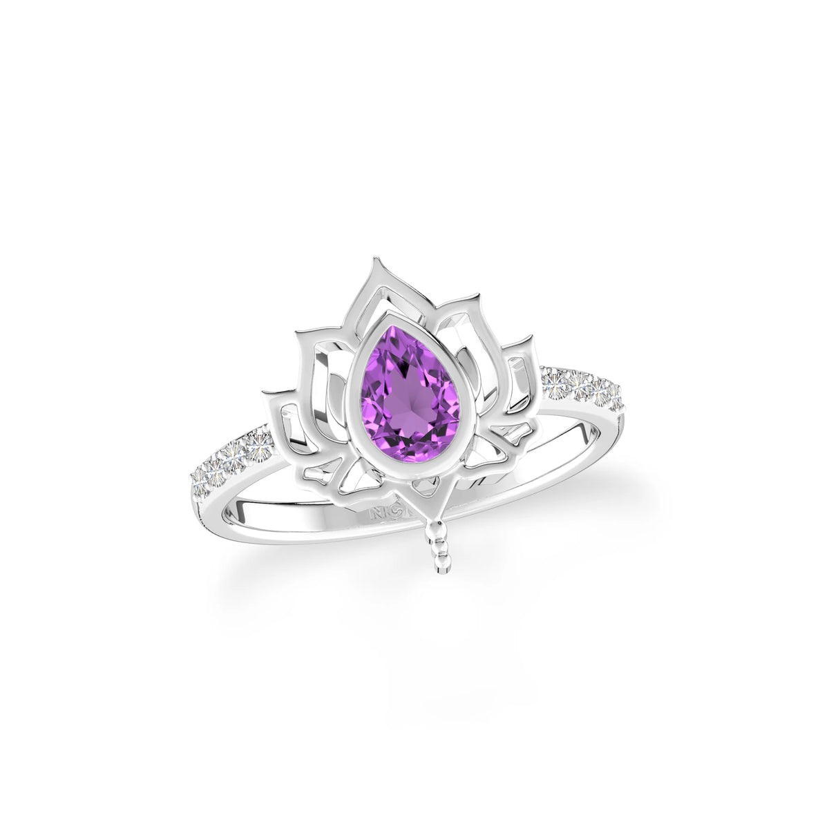 amethyst bezel-set ring
