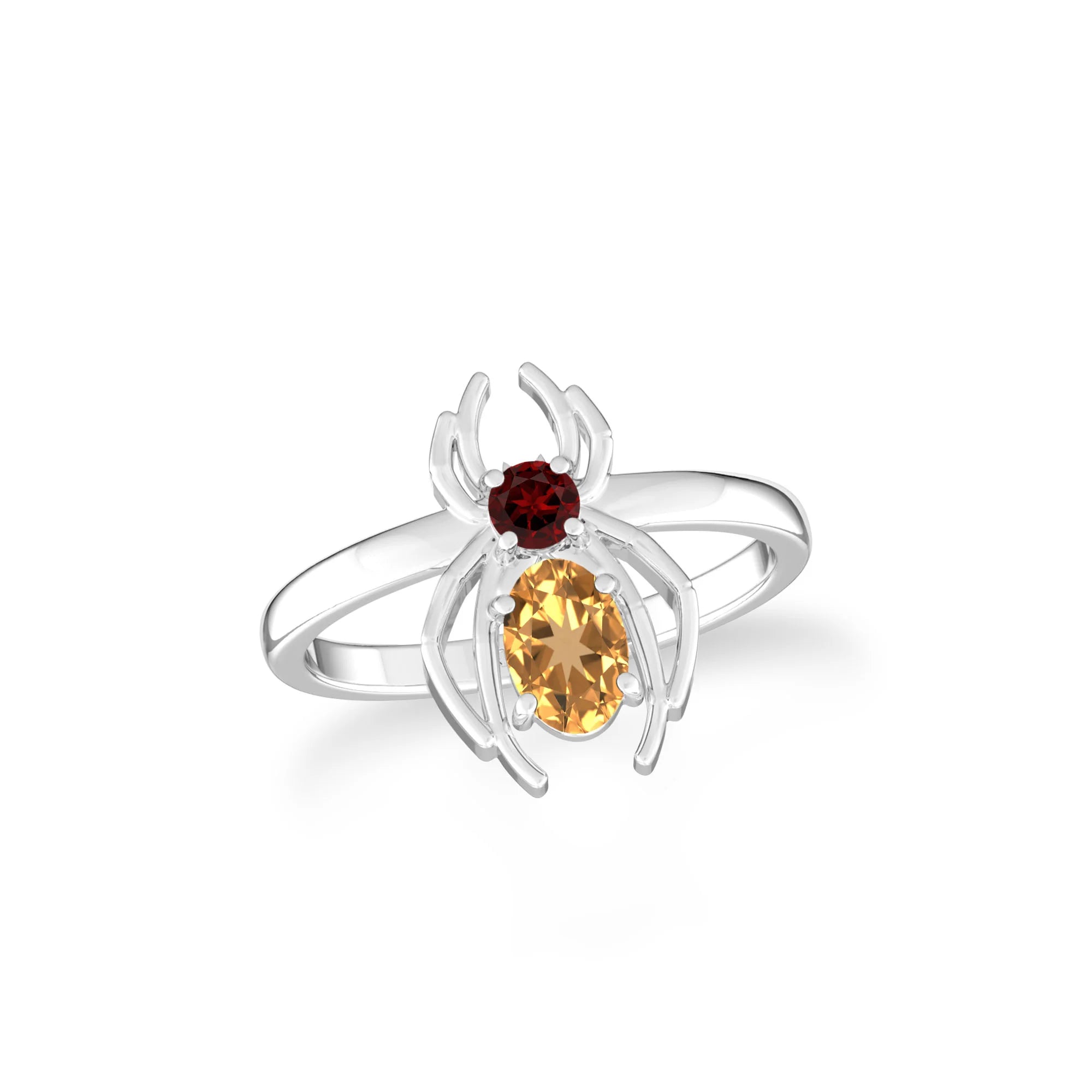 garnet-citrine prong-set ring