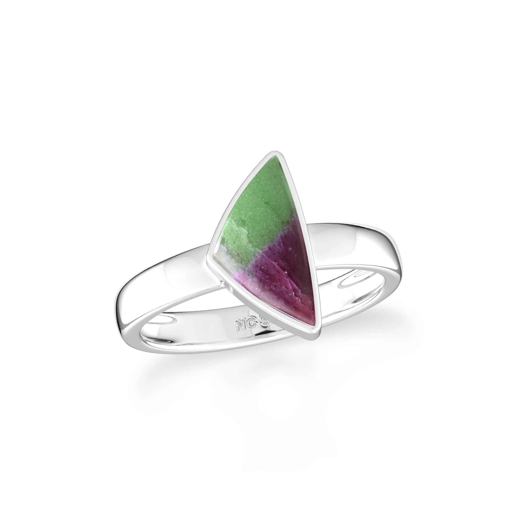 ruby-zoisite bezel-set ring