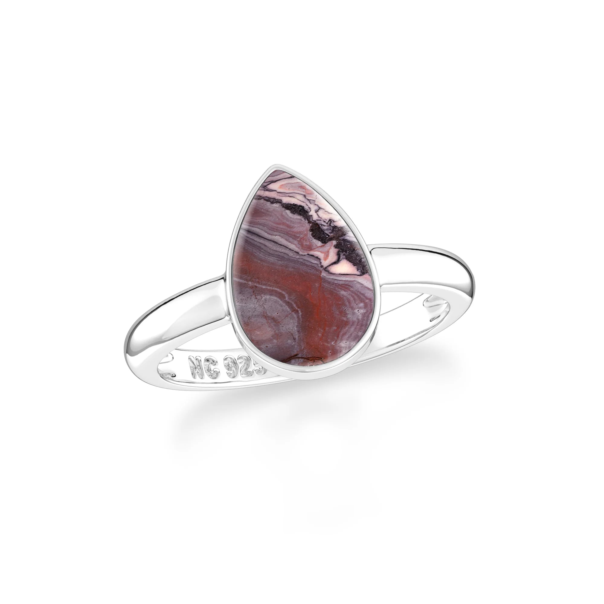 pink spiny-oyster bezel-set ring