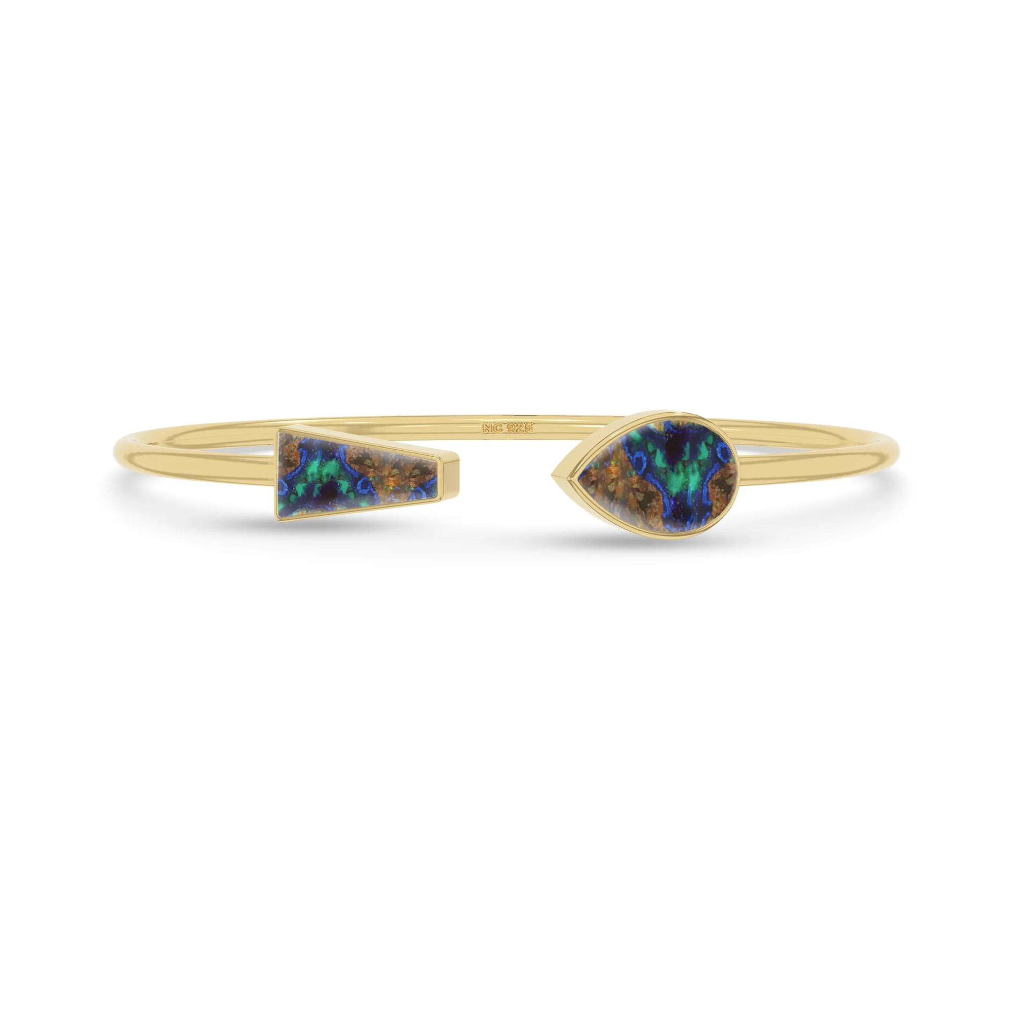 azurite malachite cab bracelet