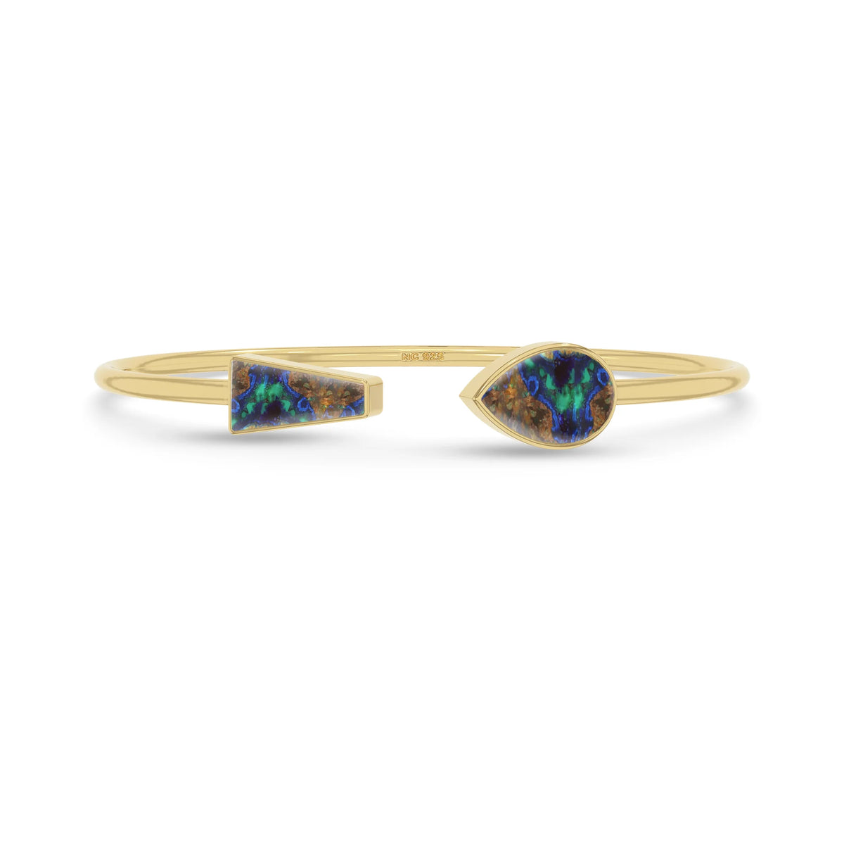 azurite malachite cab bracelet