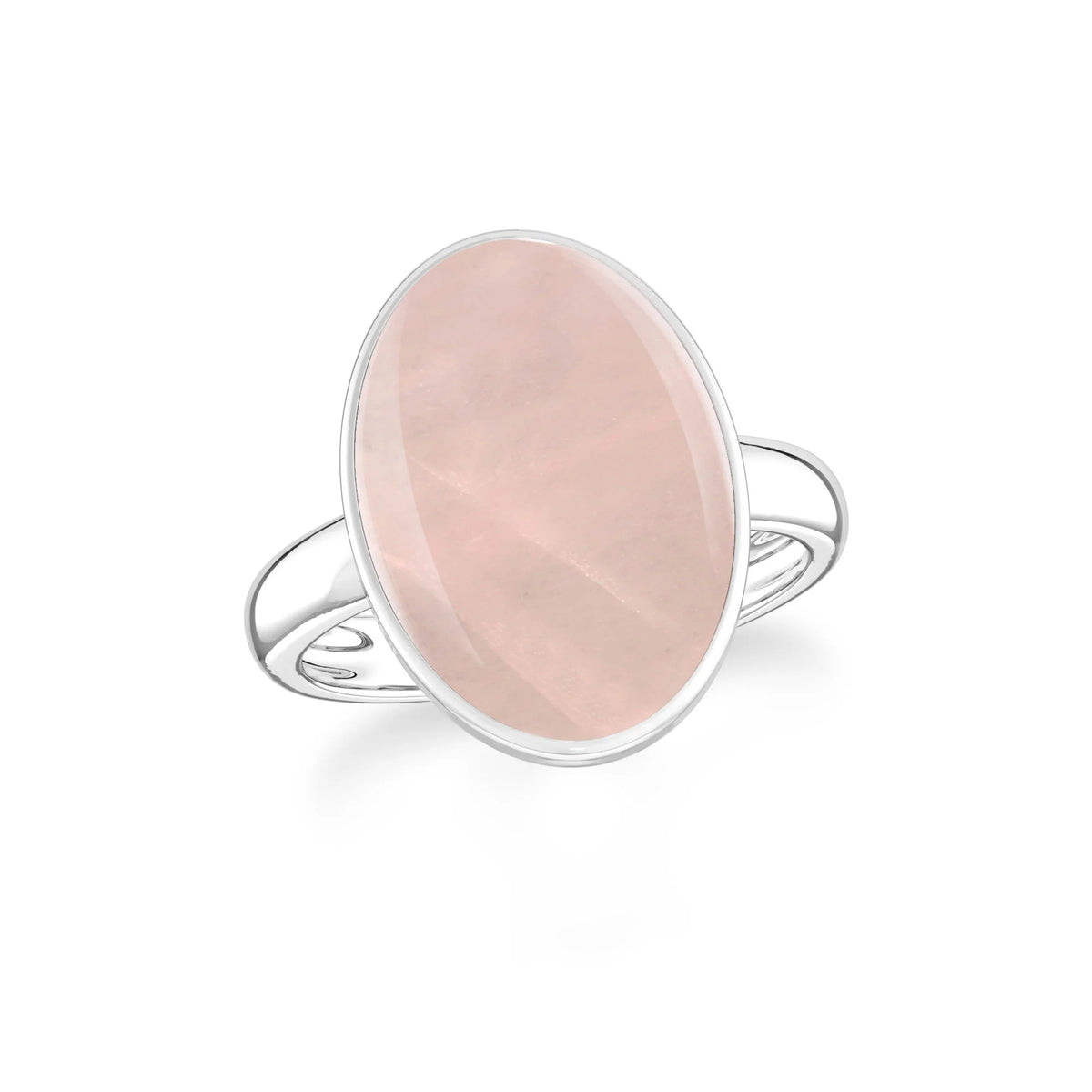 rose-quartz bezel-set ring