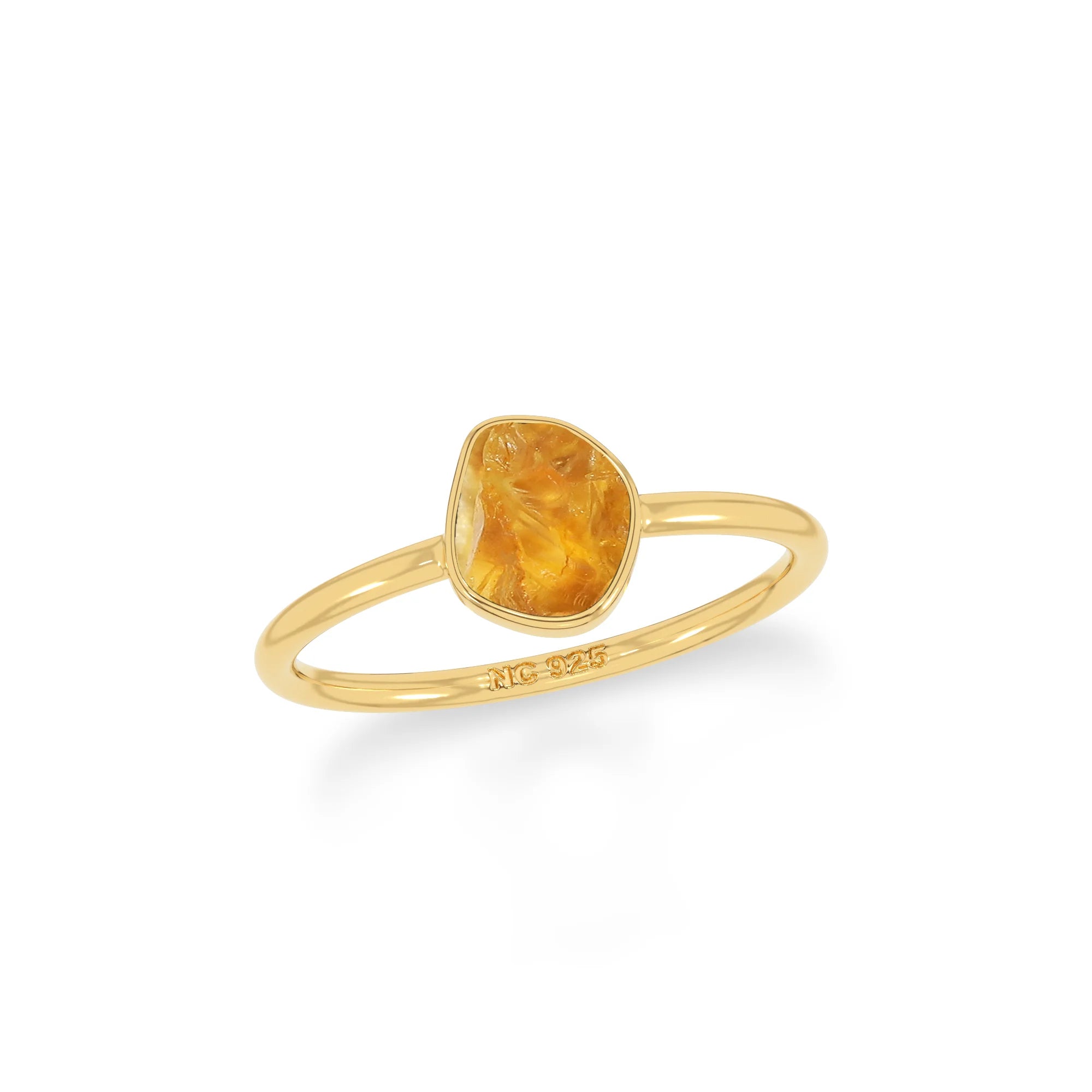 citrine stackable bezel-set ring