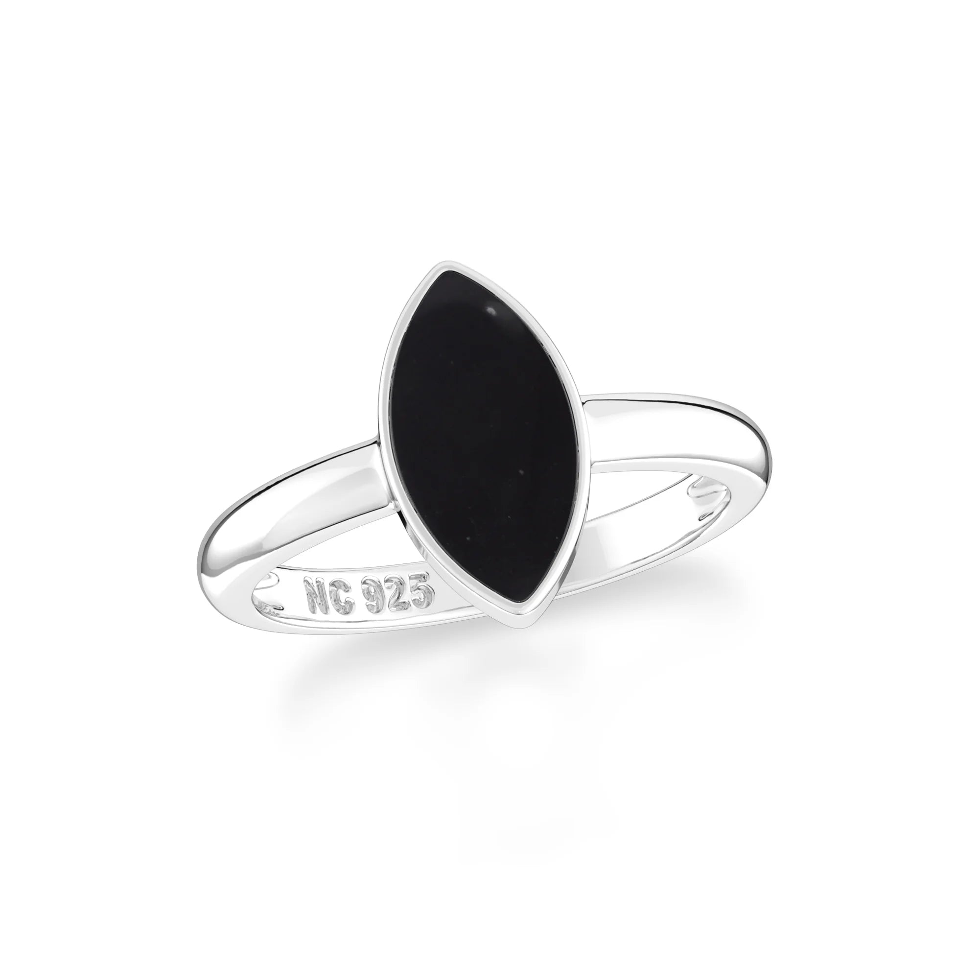 shungite bezel-set ring