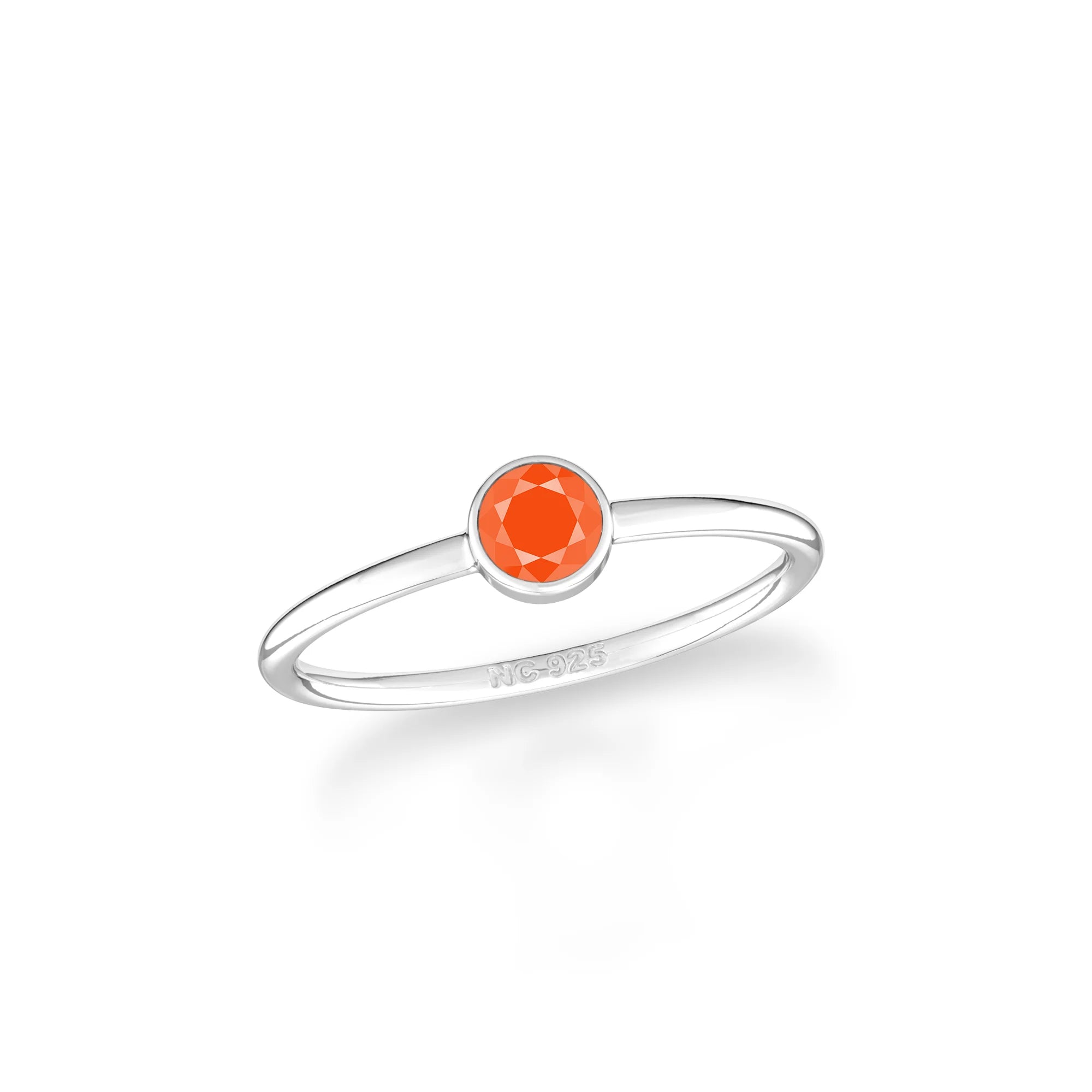 carnelian stackable bezel-set ring